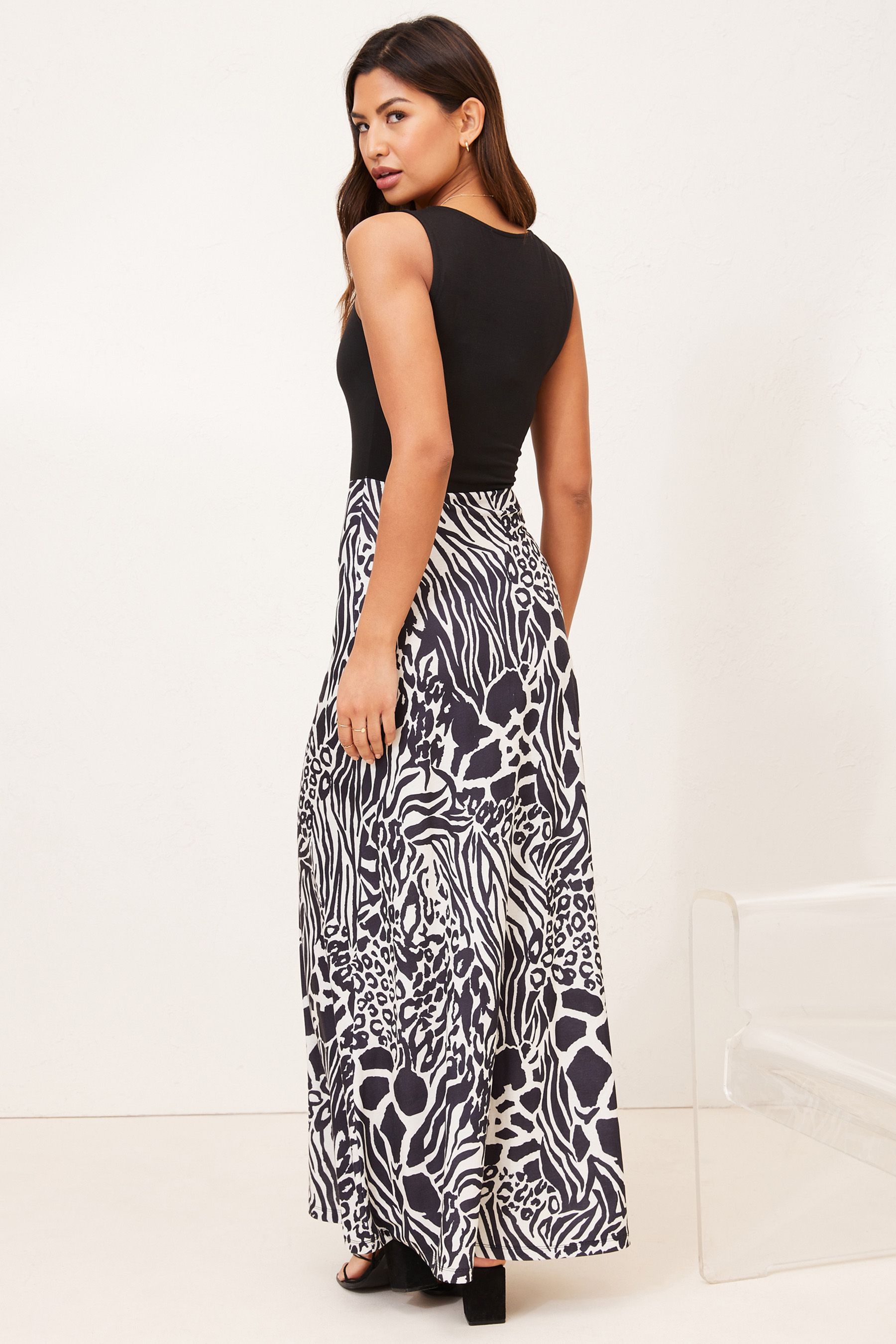 Buy Lipsy Mono Animal Regular 2 In 1 Jersey Maxi Dress from Next Luxembourg