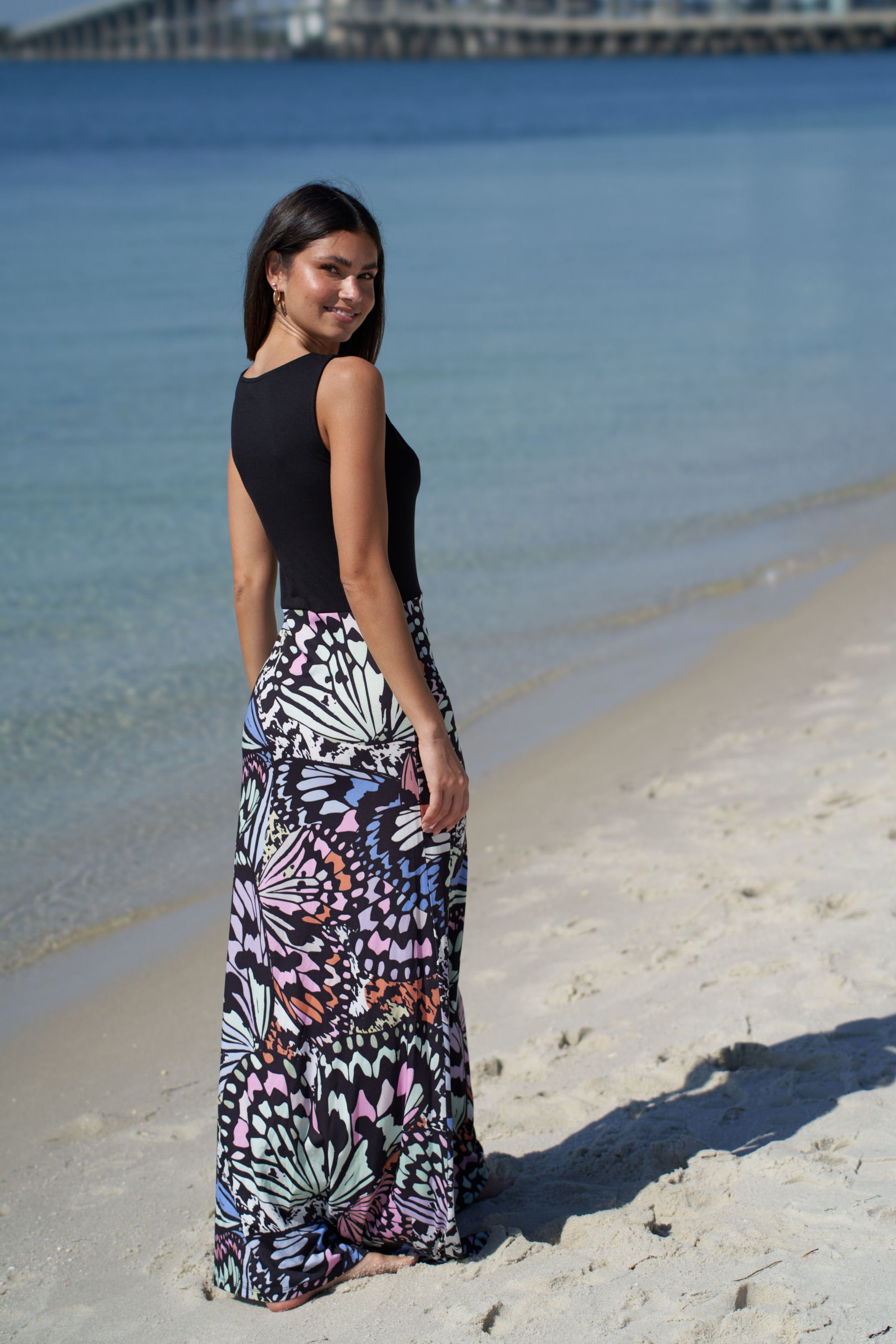 Buy Lipsy Butterfly Print Regular 2 In 1 Jersey Maxi Dress from Next Ireland