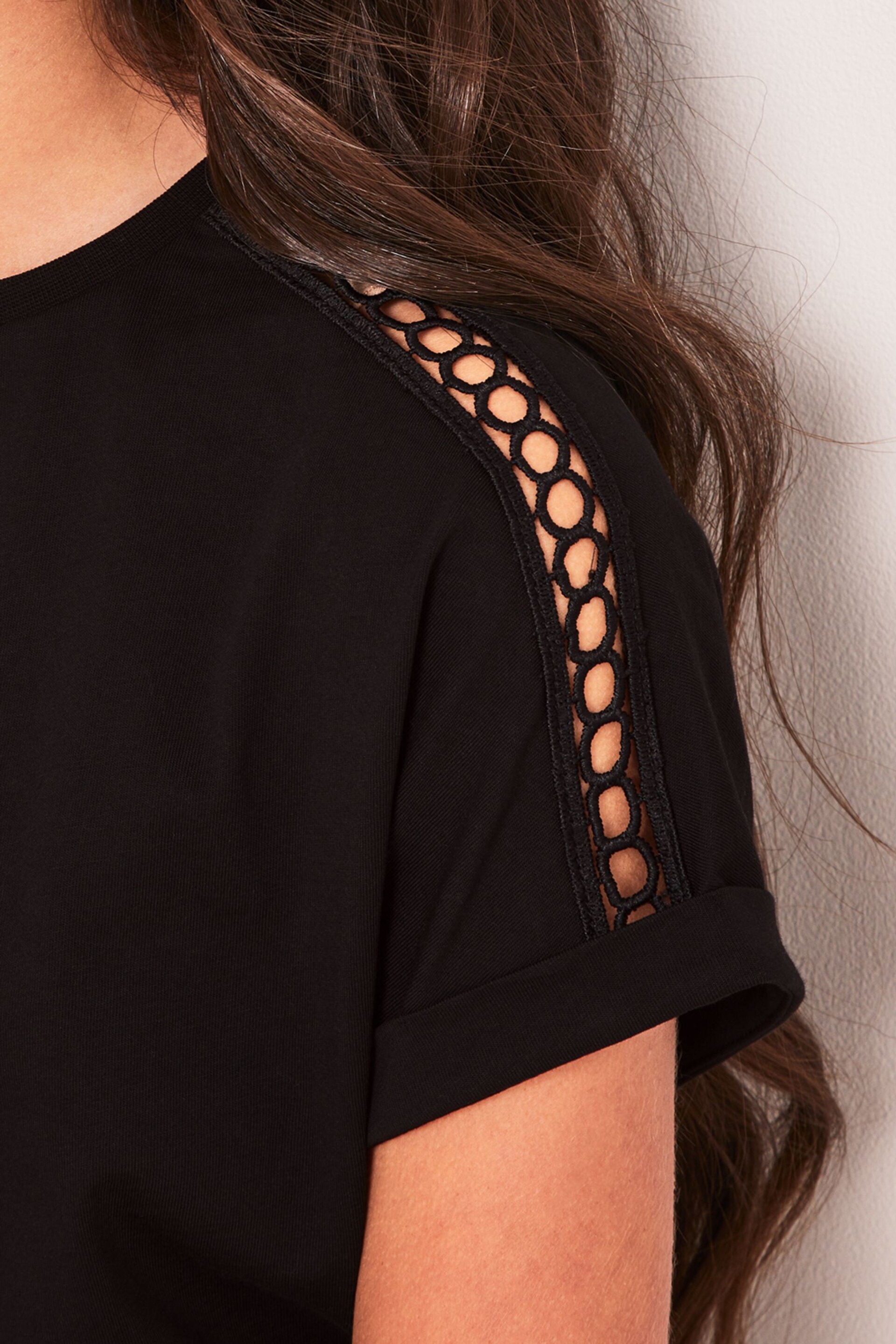 Lipsy Black Shoulder Trim Top - Image 4 of 4