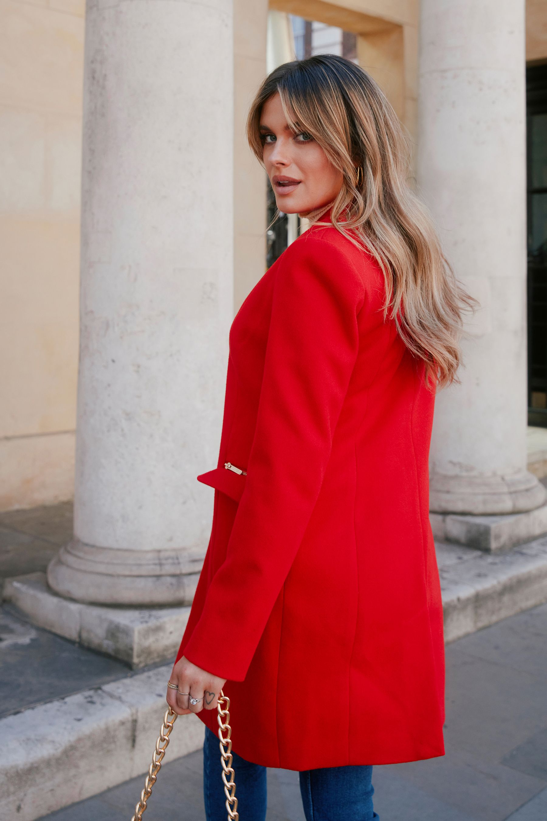 Lipsy red coat hotsell