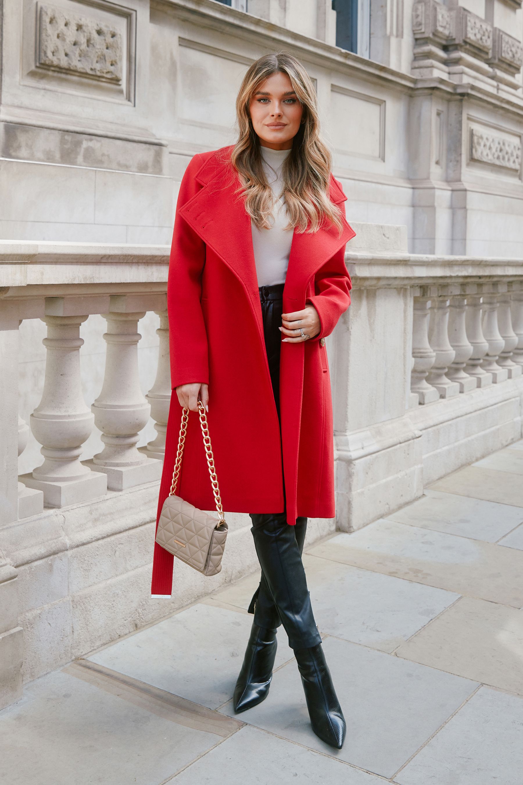 Buy Lipsy Red Military Wrap Coat from Next Luxembourg