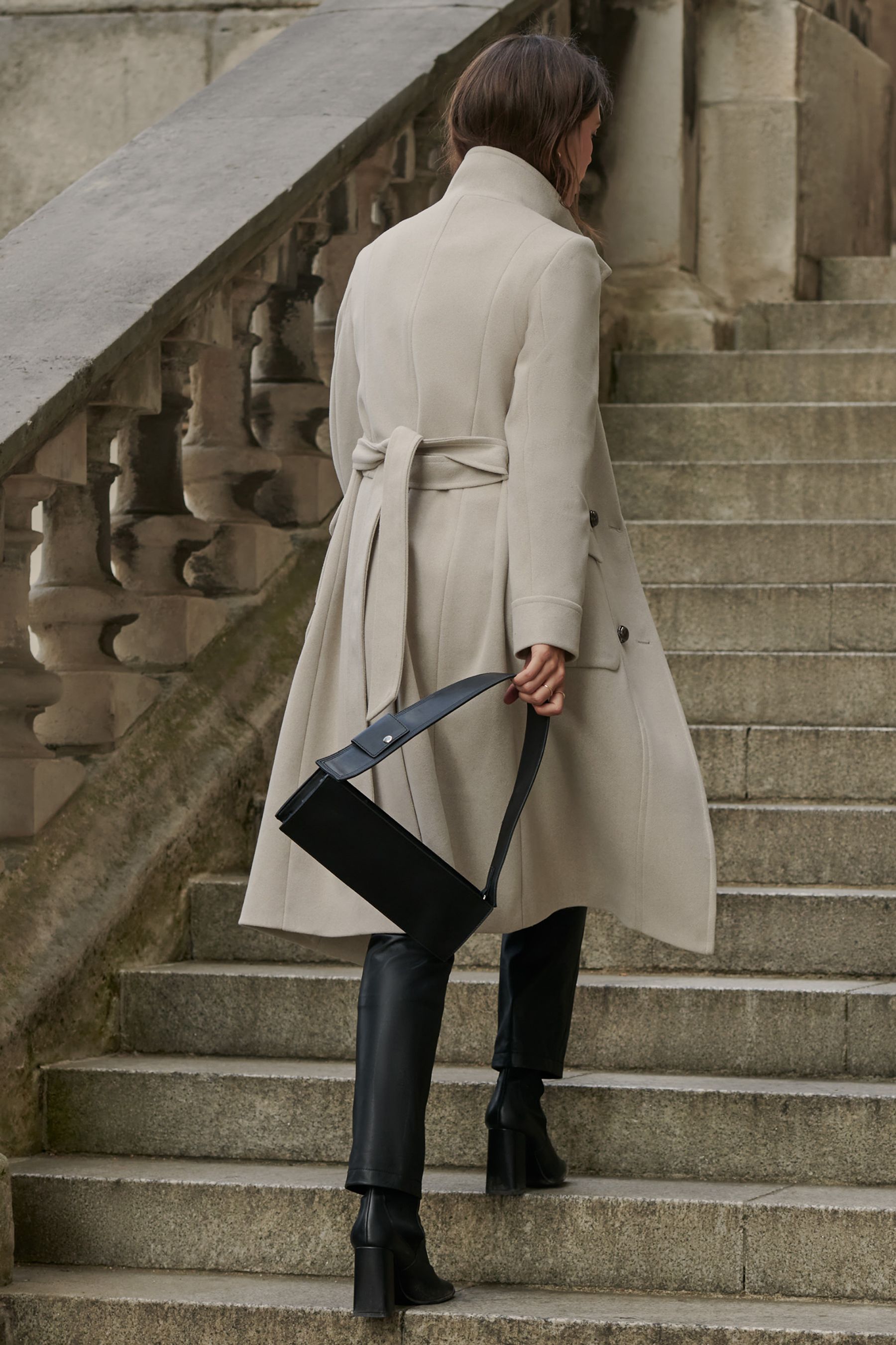 Knee length military coat deals