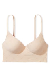Victoria's Secret PINK Marzipan Nude Script Non Wired Push Up Lounge Bralette - Image 3 of 3