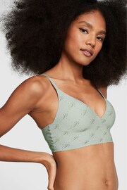 Victoria's Secret PINK Iceberg Green Script Non Wired Push Up Lounge Bralette - Image 1 of 4