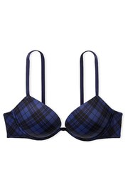 Victoria's Secret PINK Midnight Navy Blue Tartan Super Push Up Bra - Image 4 of 4