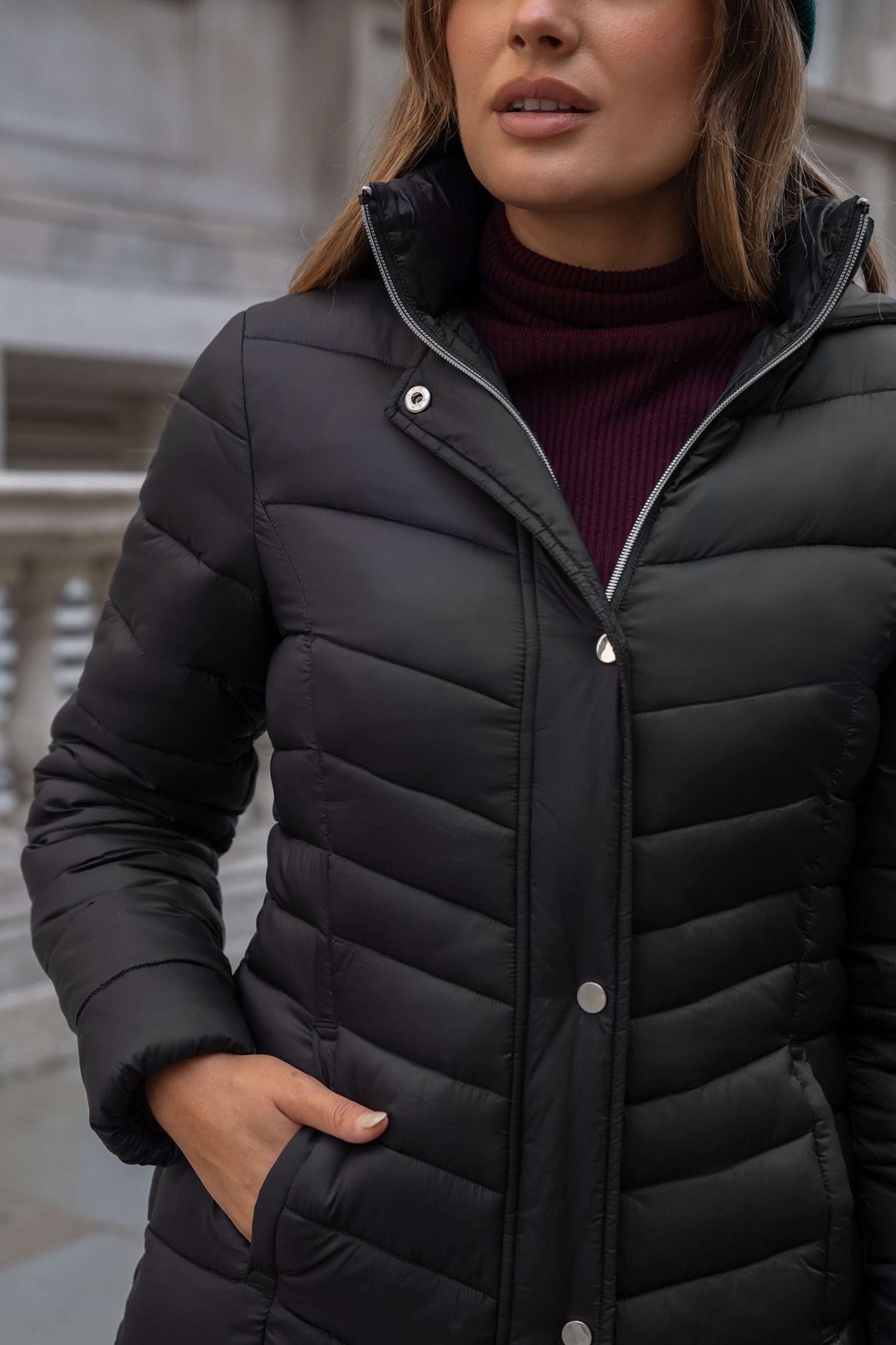 Lipsy black padded coat hotsell