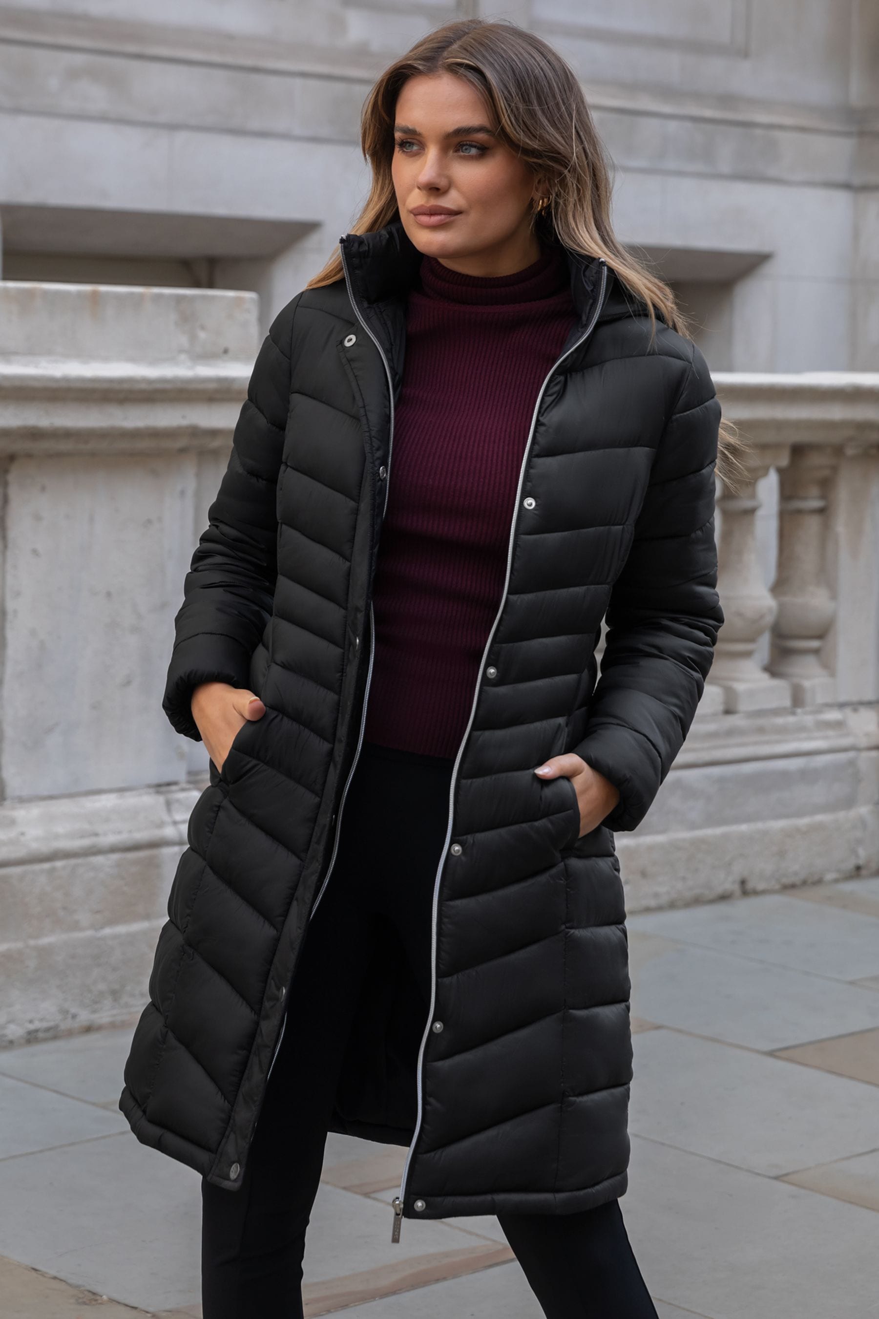 Chevron padded coat store