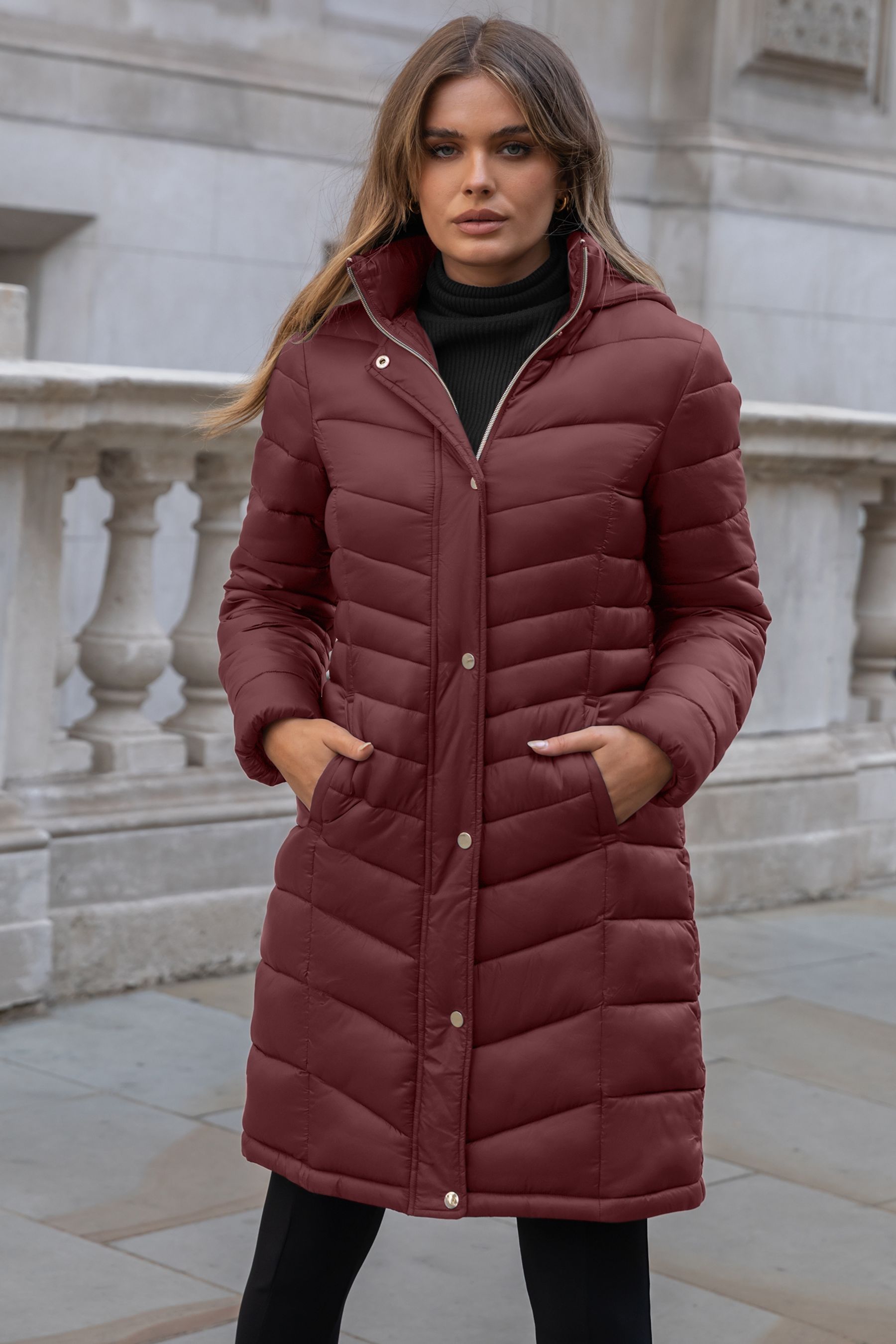 Lipsy burgundy coat outlet
