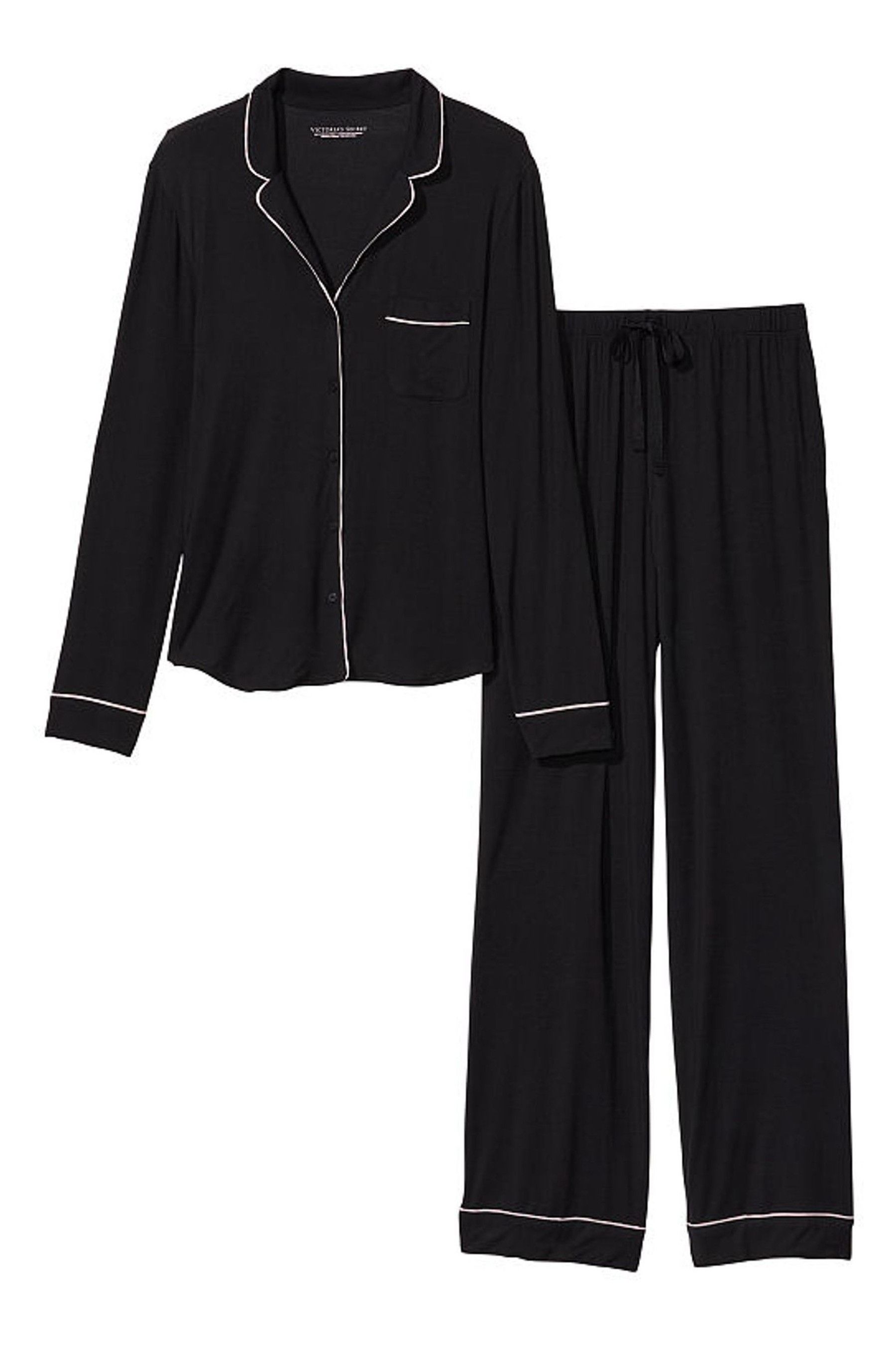 Buy Victoria s Secret Black Modal Long Pyjama Set from the Next UK online shop