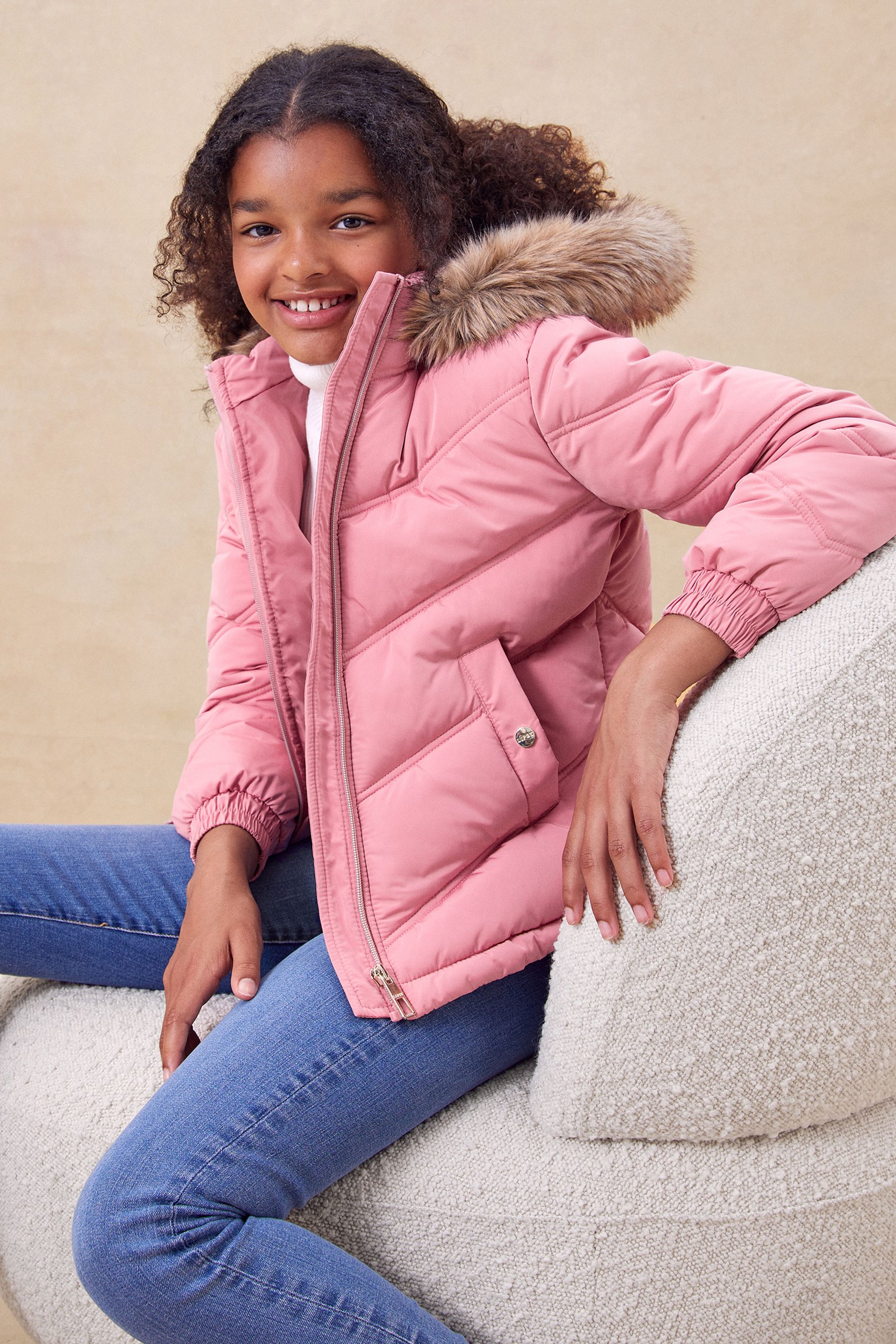 Next pink padded coat store