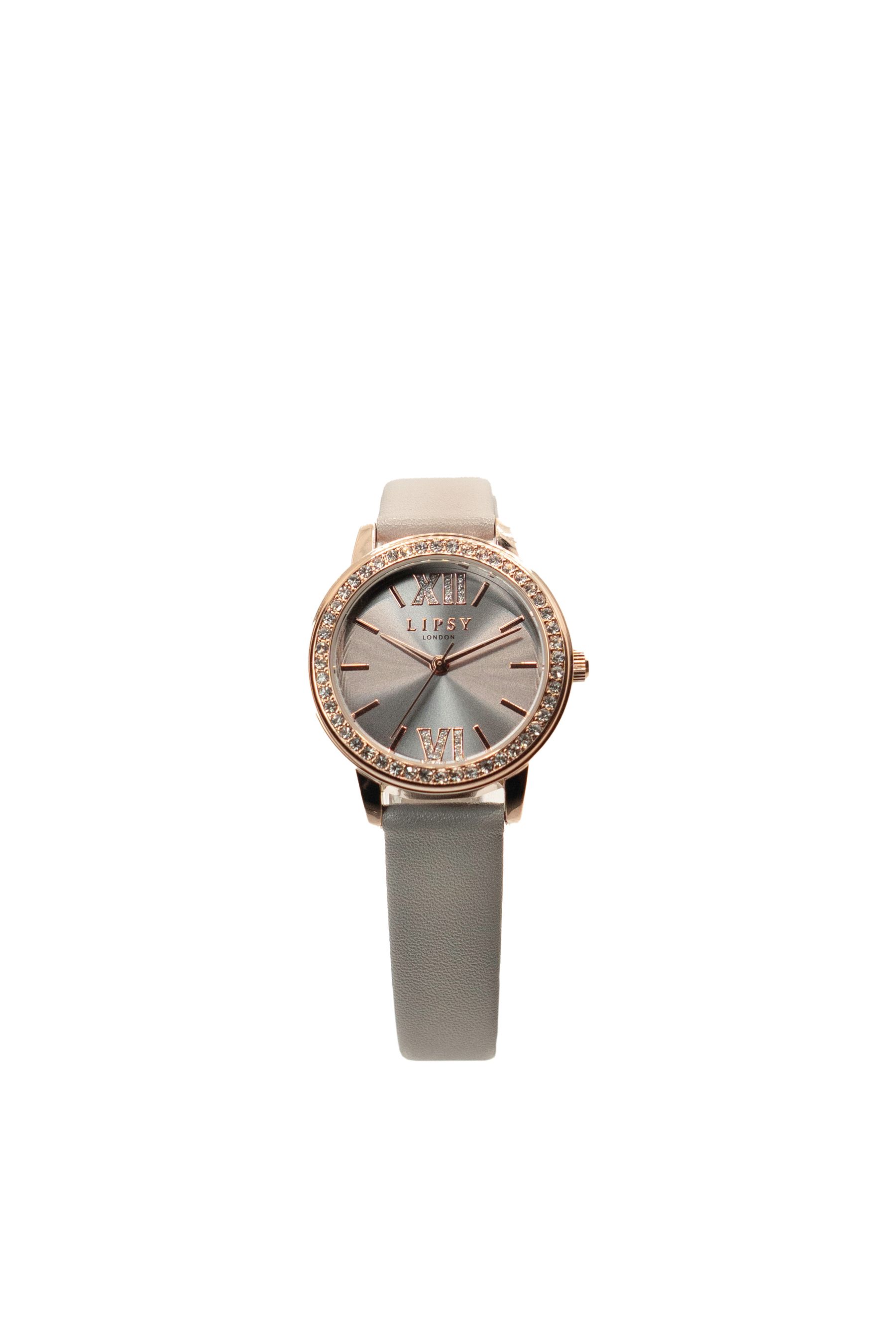 Buy Lipsy Grey Diamante Face Watch from the Next UK online shop