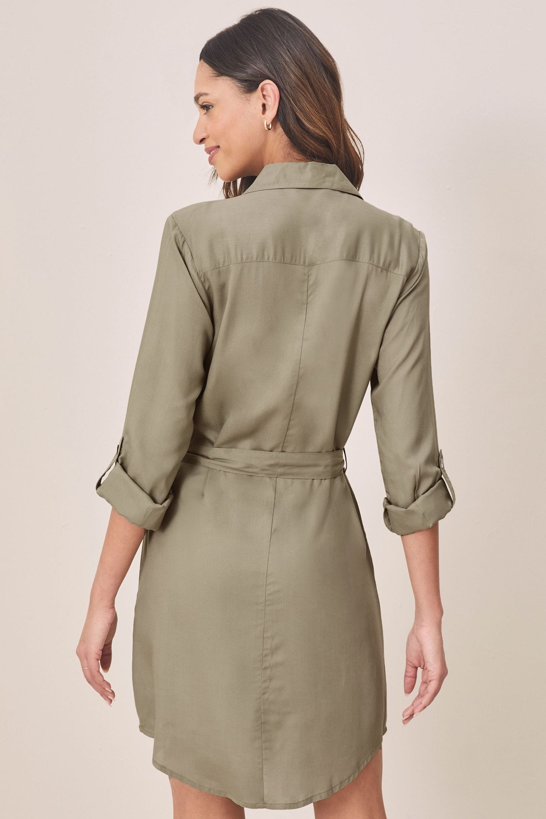 Khaki denim shirt dress best sale