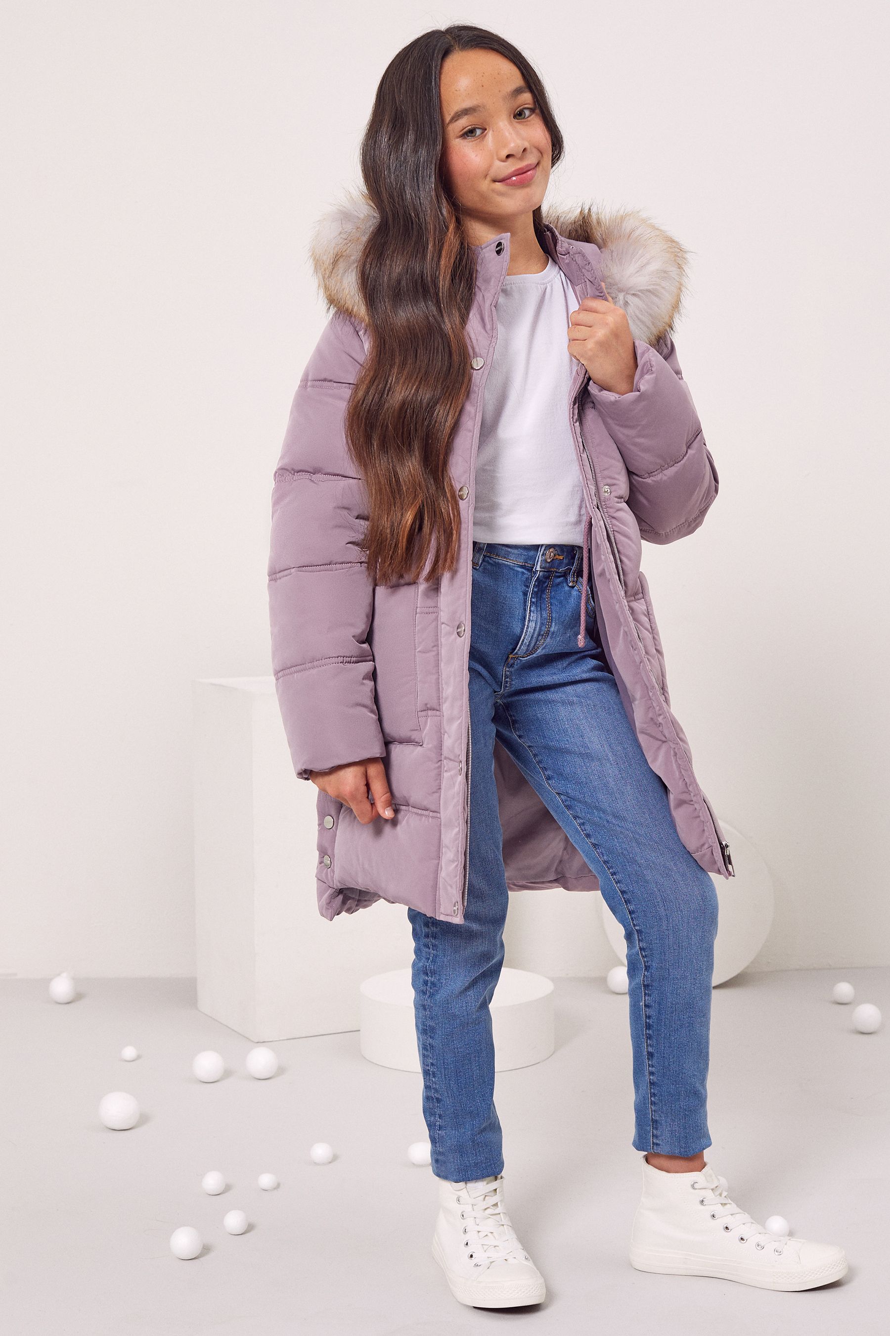 Buy Lipsy Lilac Duvet Coat from Next Luxembourg