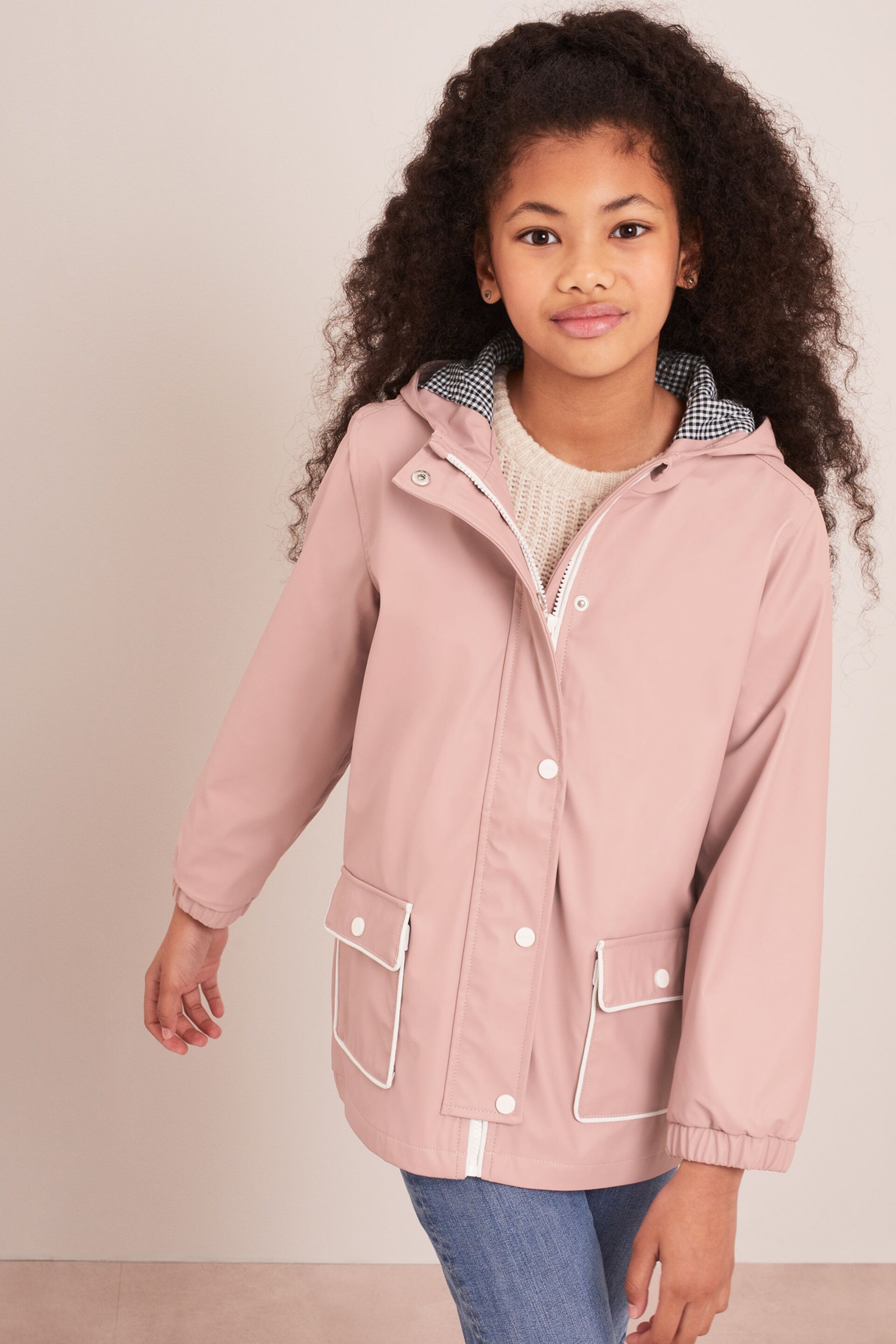 Lipsy Pink Shower Resistant School Rain Coat - Image 1 of 1