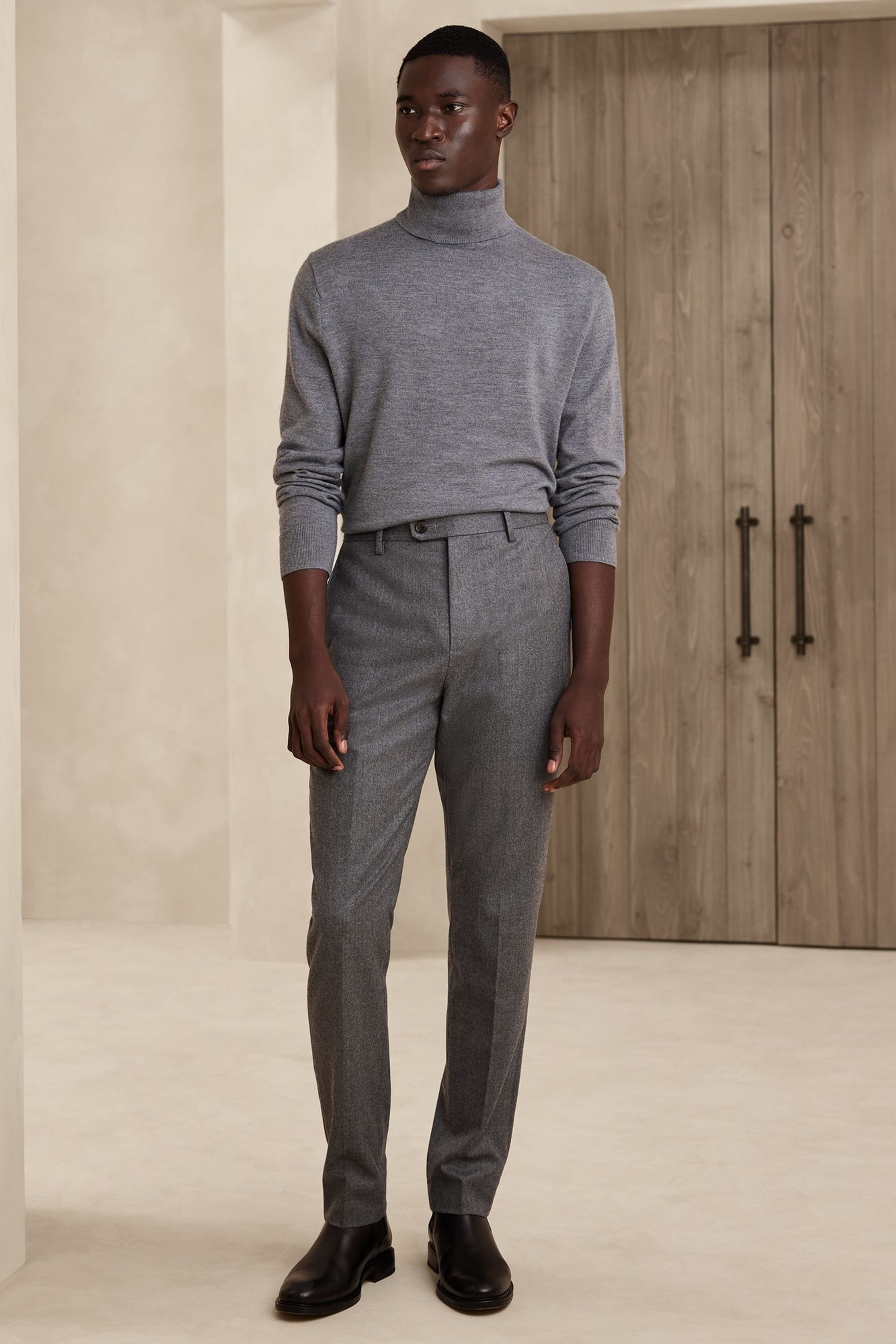 Buy Banana Republic Grey Merino Wool Turtleneck Jumper from Next Luxembourg