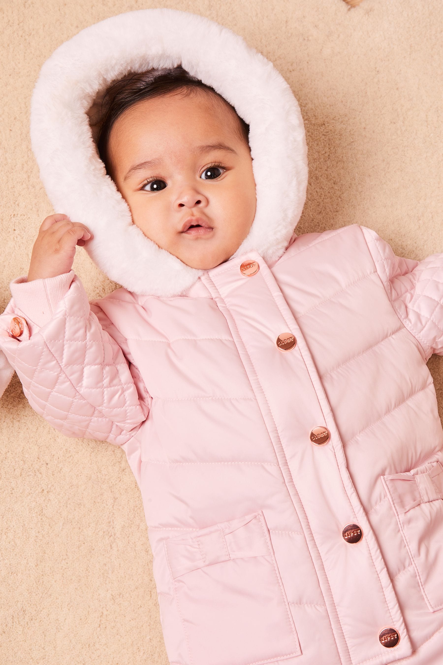 Baby snowsuit with fur hood online