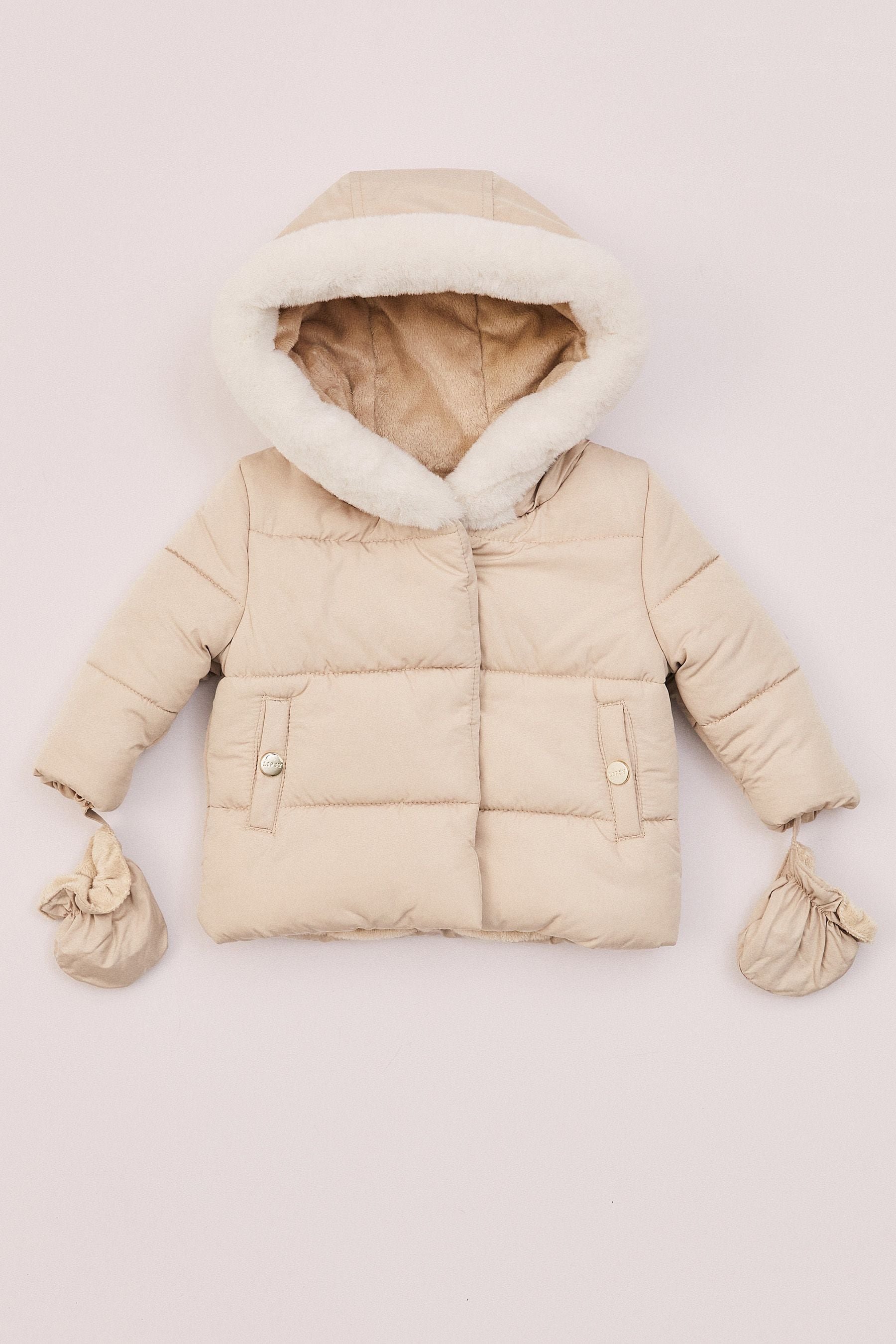 Cream baby coat best sale