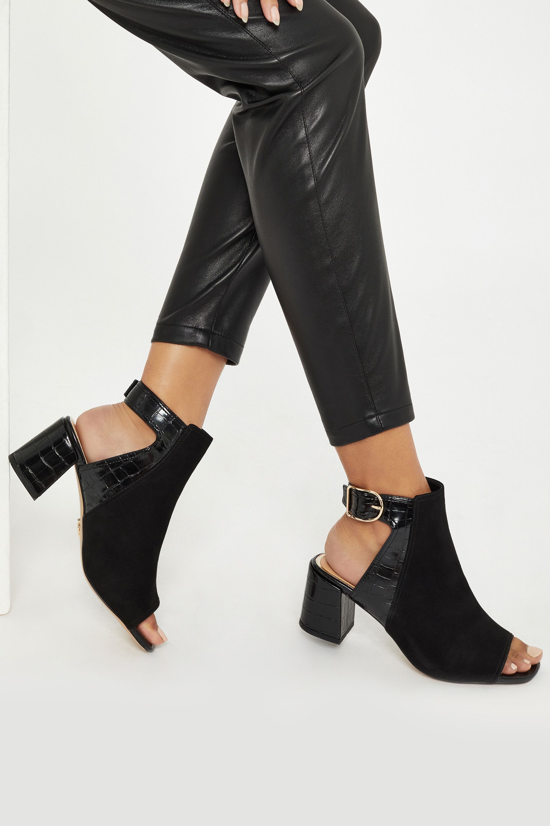 Buy Lipsy Black Wide FIt Block Heel Peep Toe Boot from Next Germany