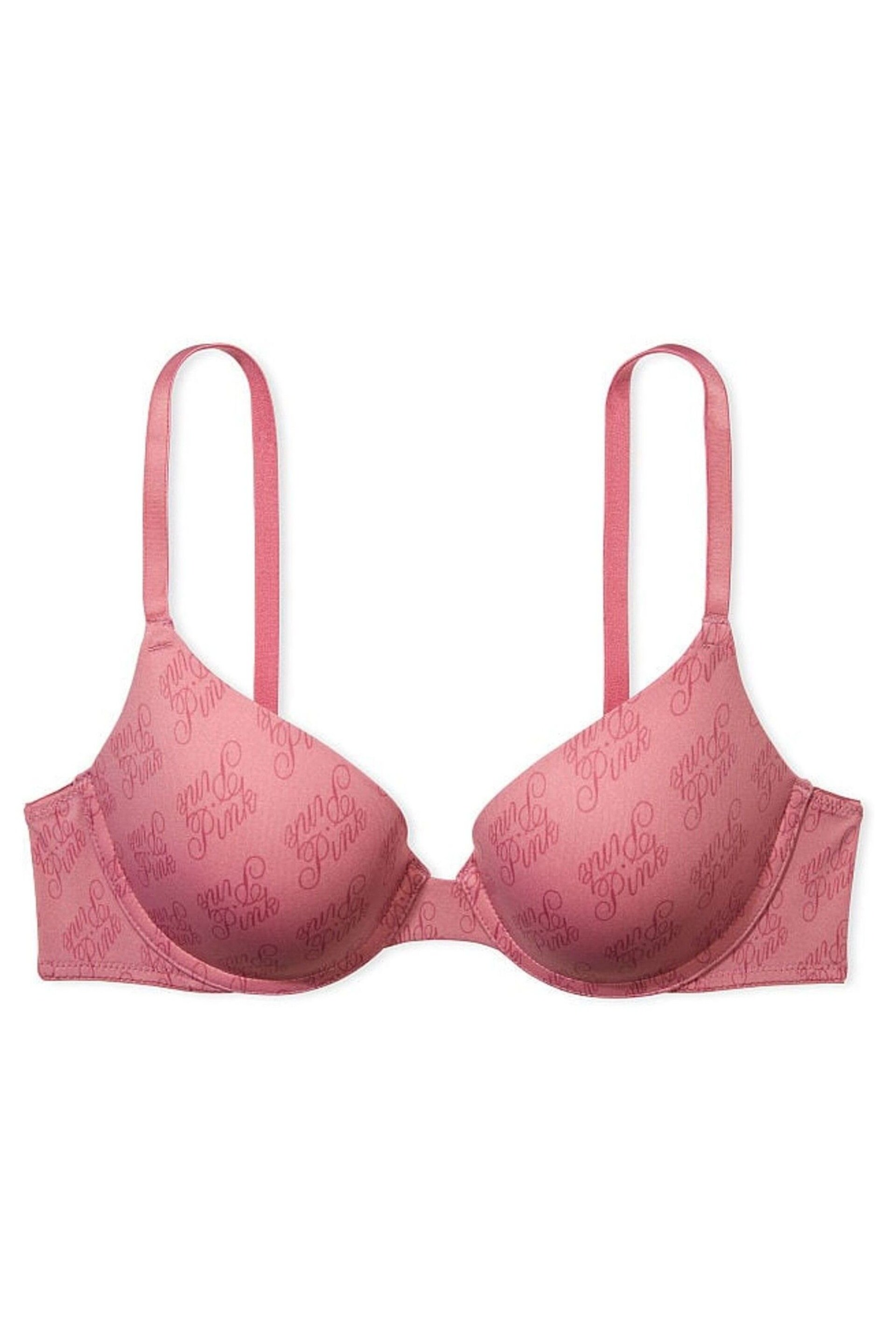 Victoria's Secret PINK Soft Begonia Pink Script Push Up Bra - Image 4 of 4