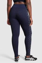 Victoria's Secret PINK Midnight Navy Blue Checkered Seamless Workout Legging Shine - Image 2 of 5