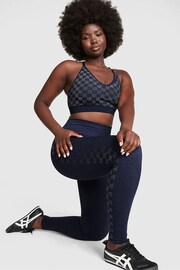 Victoria's Secret PINK Midnight Navy Blue Checkered Seamless Workout Legging Shine - Image 3 of 5