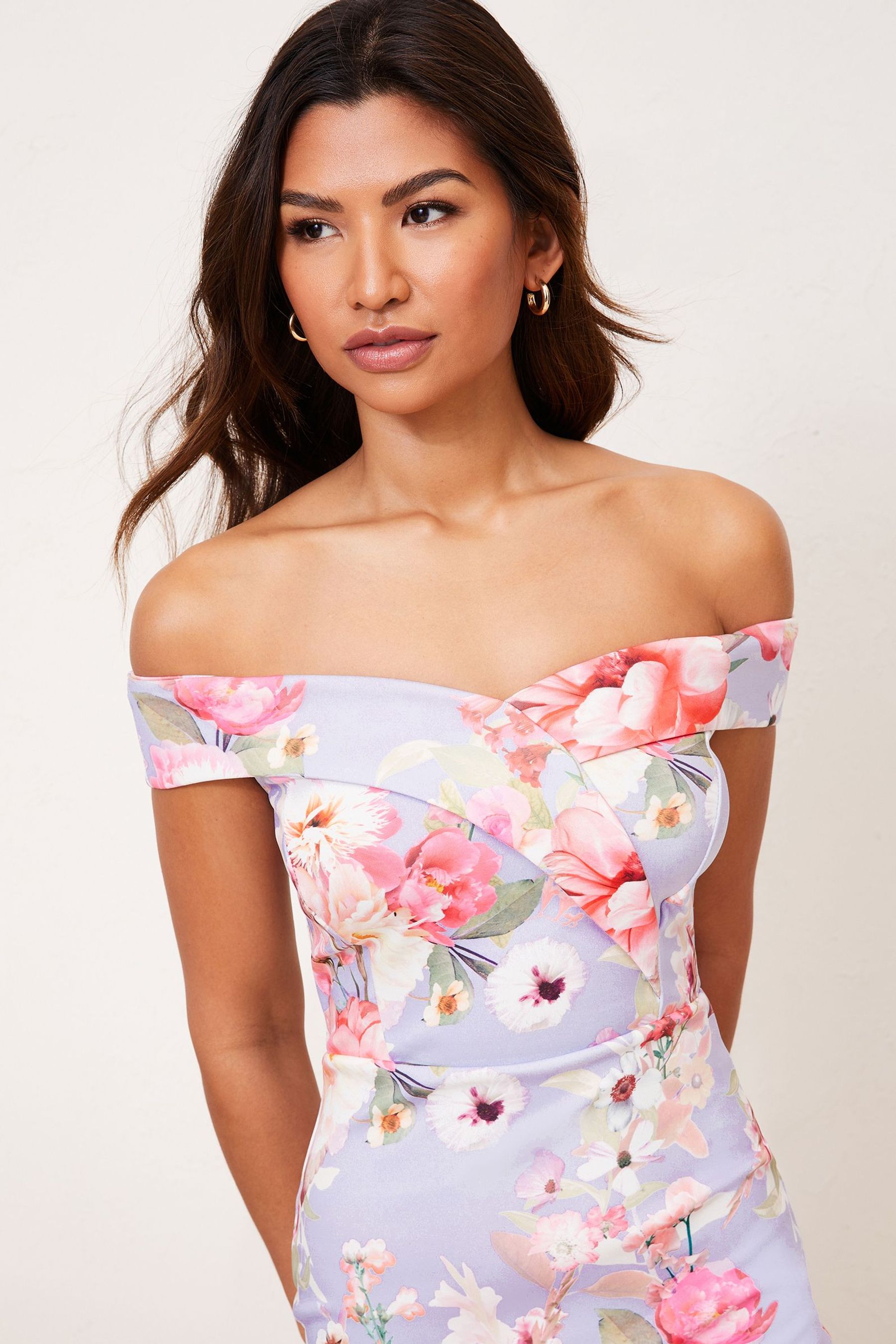 Lipsy floral bardot dress deals