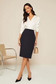 Friends Like These Navy Blue Tailored Pencil Skirt - Image 3 of 4