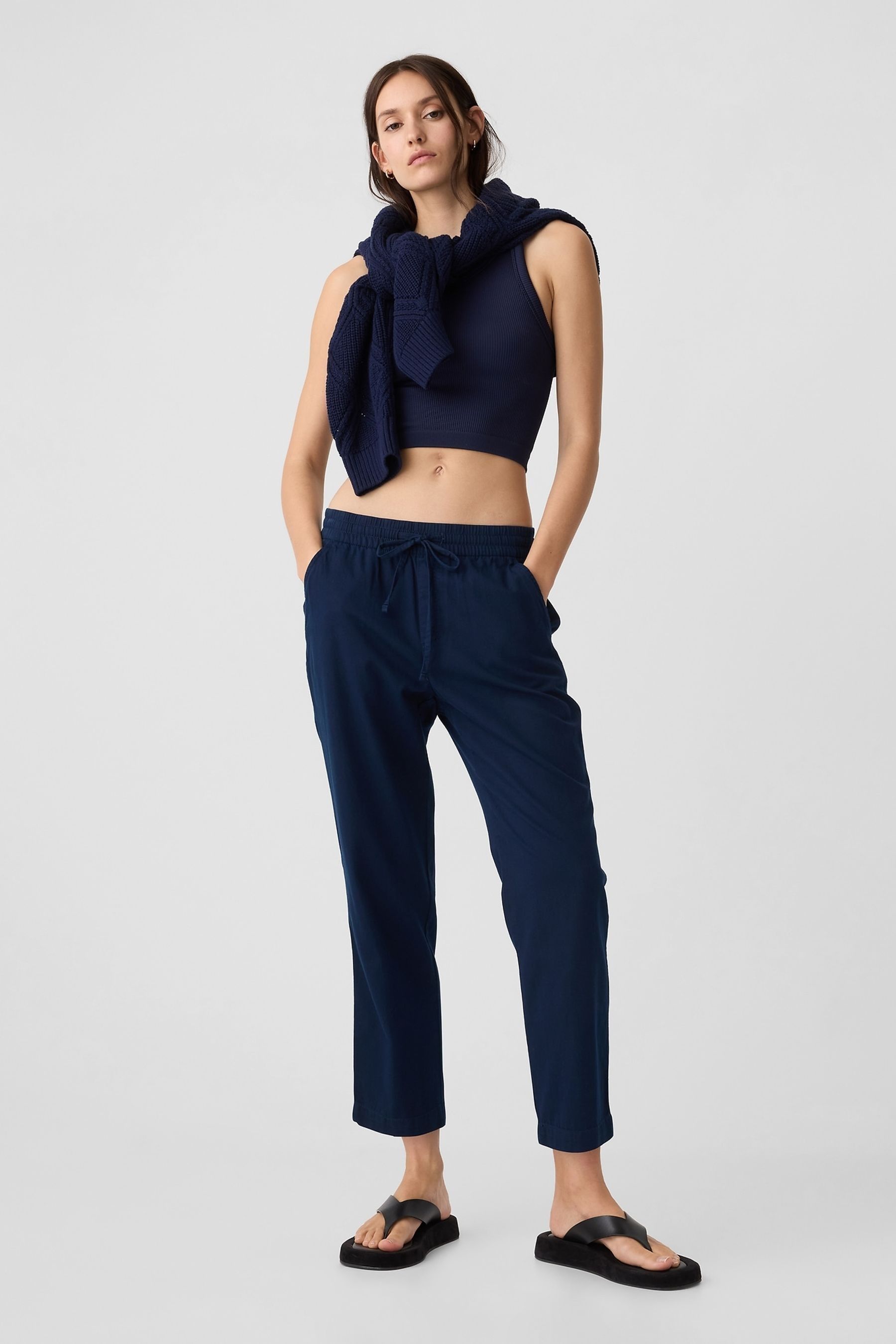 Gap pull on crop trousers cheap