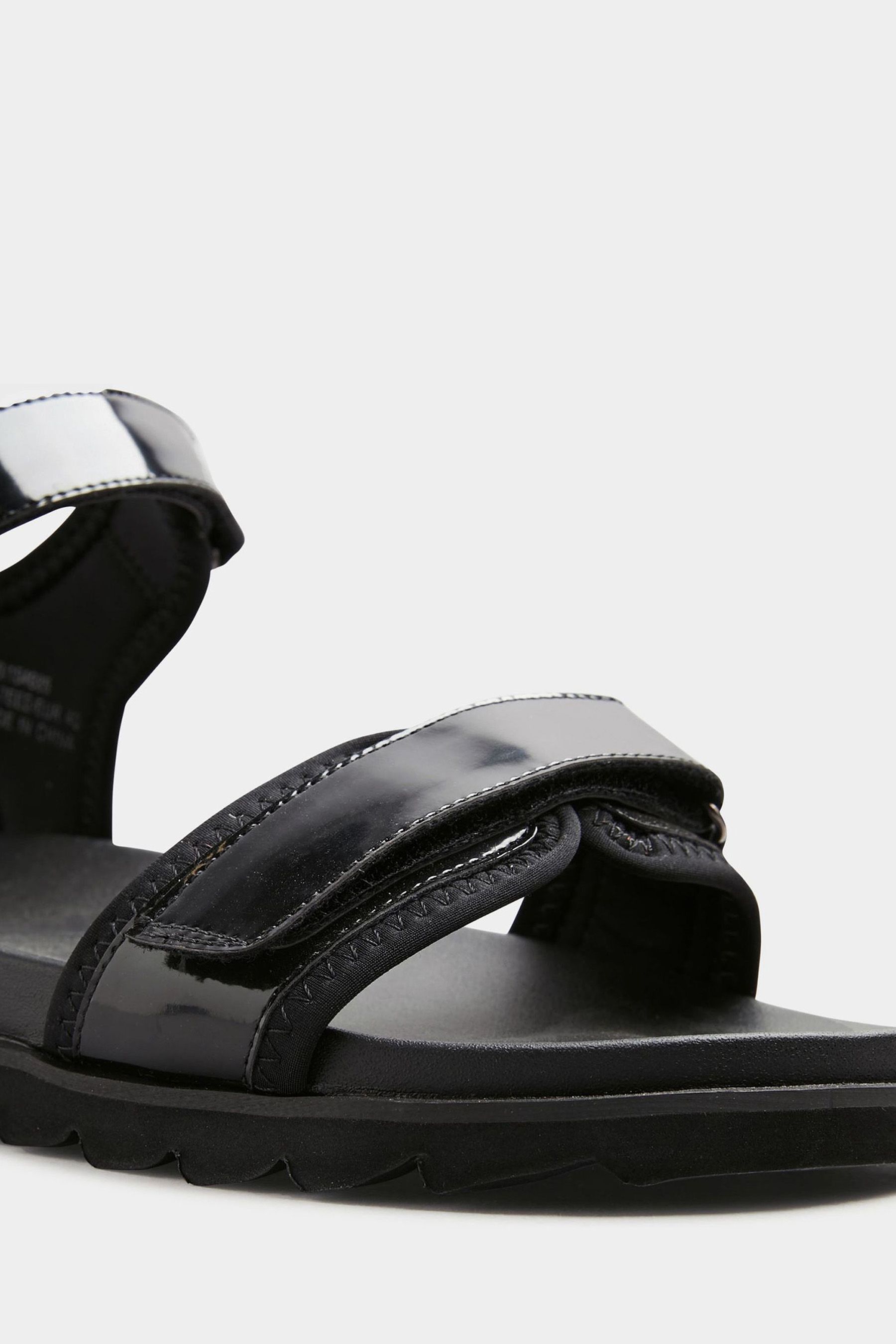 Buy Yours Curve Black Extra Wide Fit Chunky Velcro Strap Sandal from Next Luxembourg