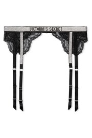 Victoria's Secret Black Lace Shine Strap Suspenders - Image 4 of 4