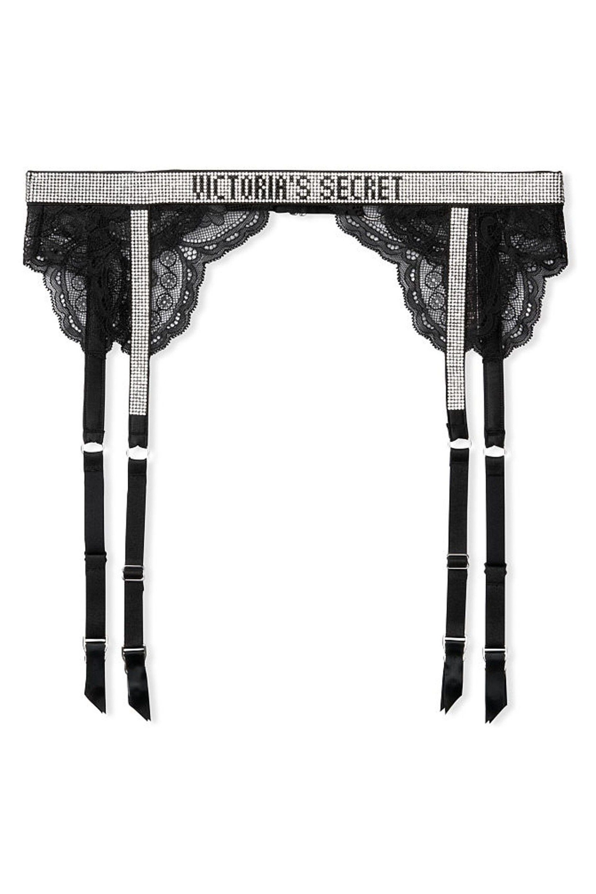 Victoria's Secret Black Lace Shine Strap Suspenders - Image 4 of 4