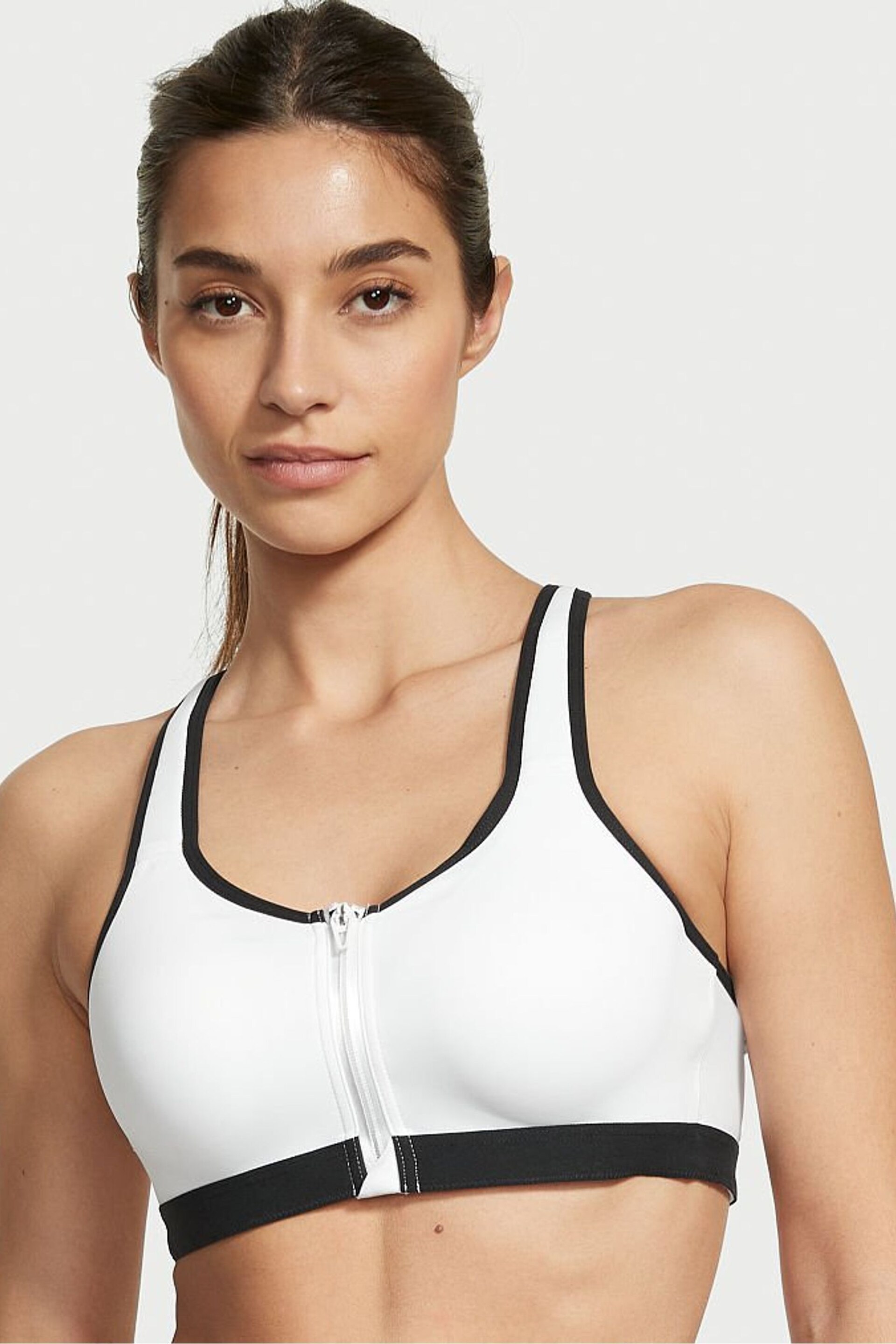 Victoria's Secret White Smooth Front Fastening Wired High Impact Sports Bra - Image 1 of 5