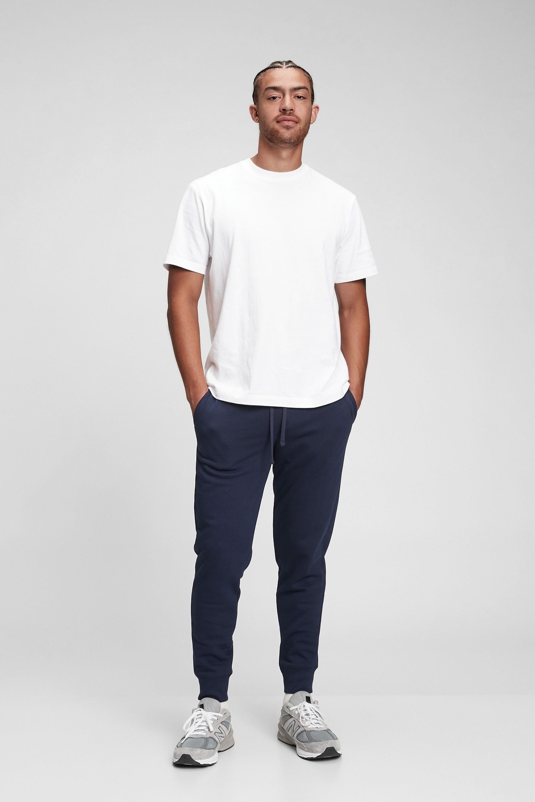 Buy Gap Navy Blue Logo Fleece Lined Joggers from the Next UK online shop