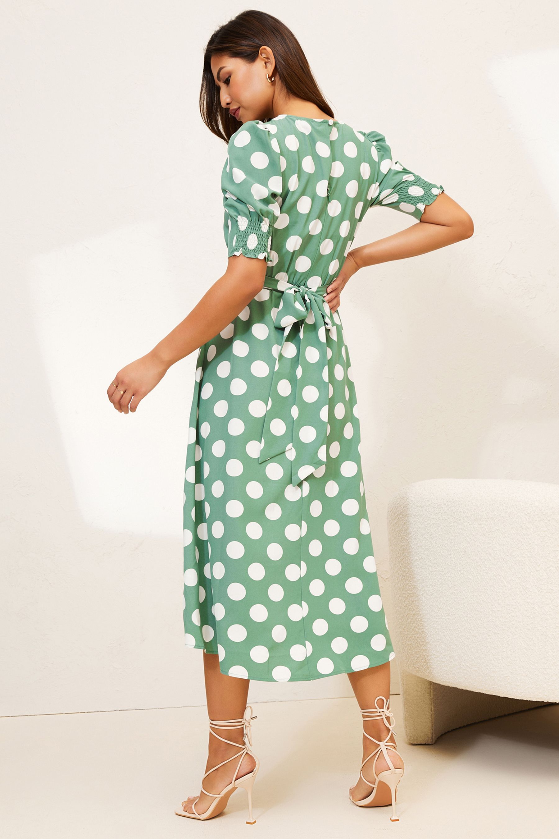 Lipsy spot wrap midi dress shop