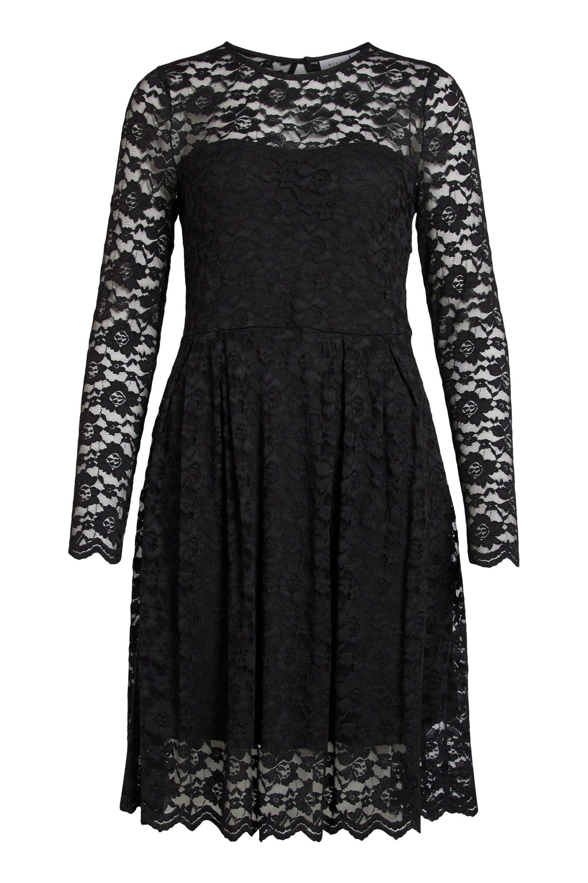 VILA Black Sleeveless Lace And Tulle Maxi Dress - Image 5 of 5