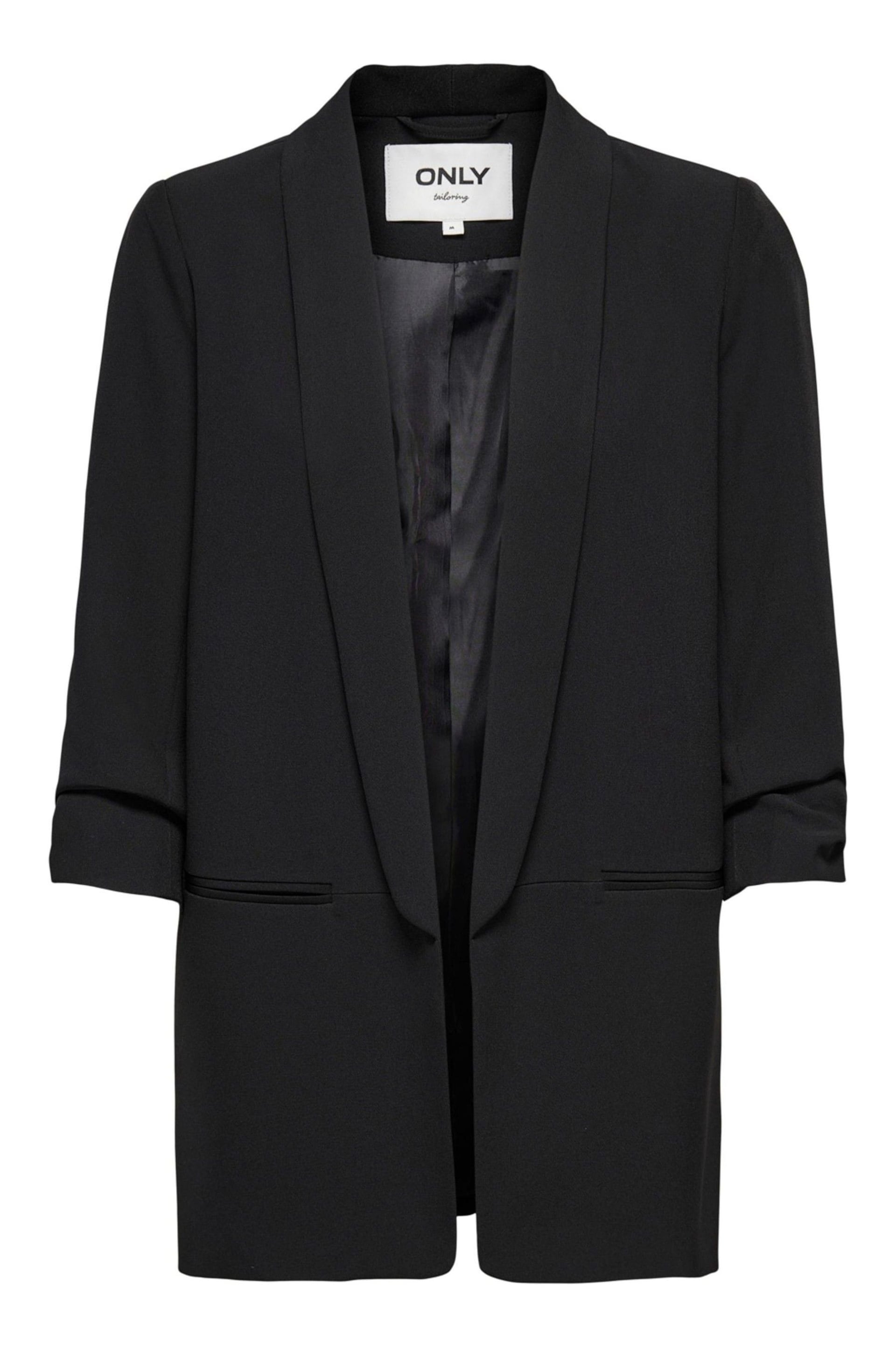 ONLY Black Ruched Sleeve Workwear Blazer - Image 5 of 5
