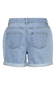 NOISY MAY light blue wash High Waist Mom Shorts - Image 5 of 5