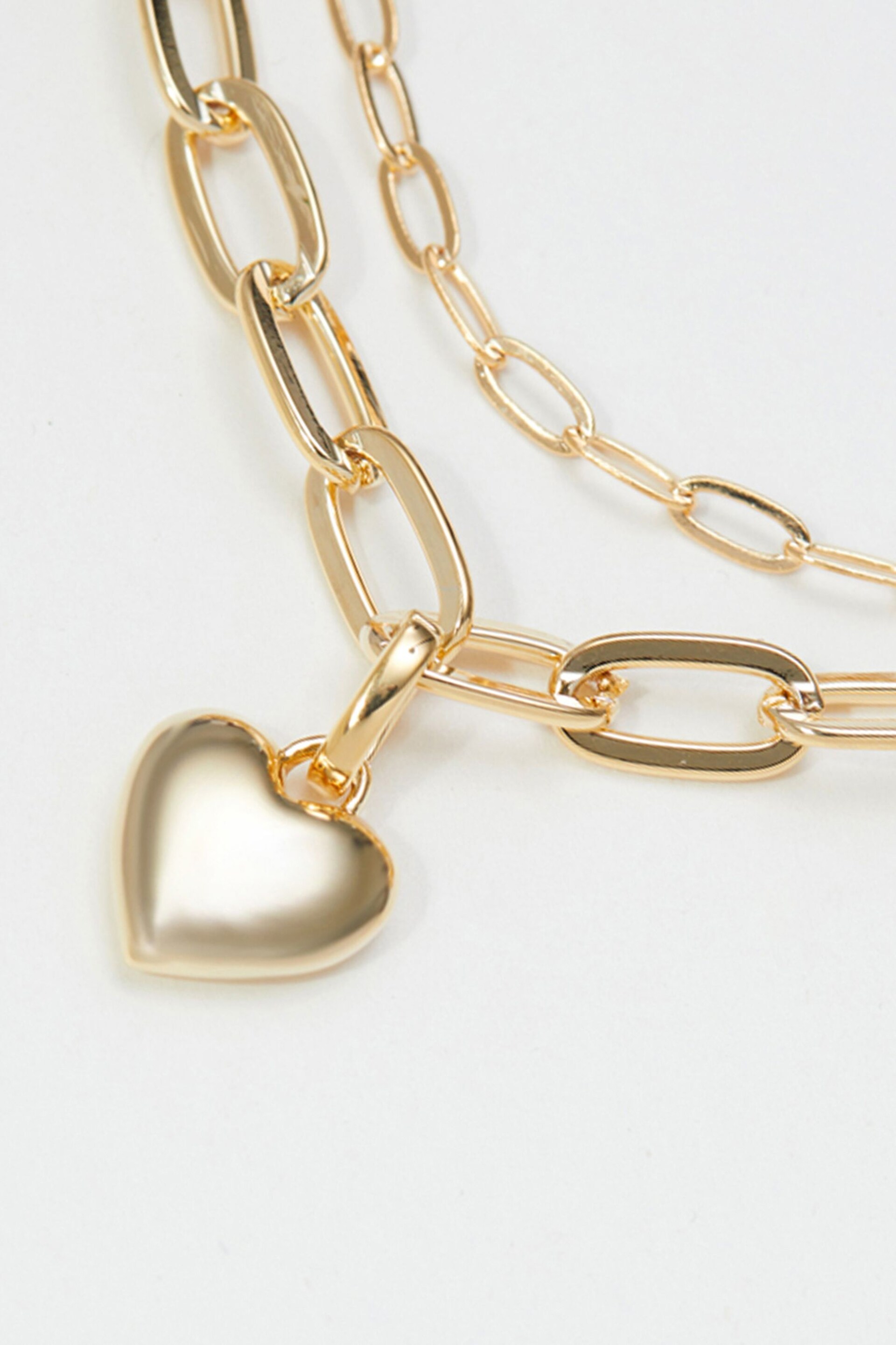 Jon Richard Gold Polished Layered Heart Necklace - Image 3 of 4