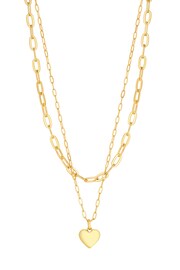 Jon Richard Gold Polished Layered Heart Necklace - Image 4 of 4