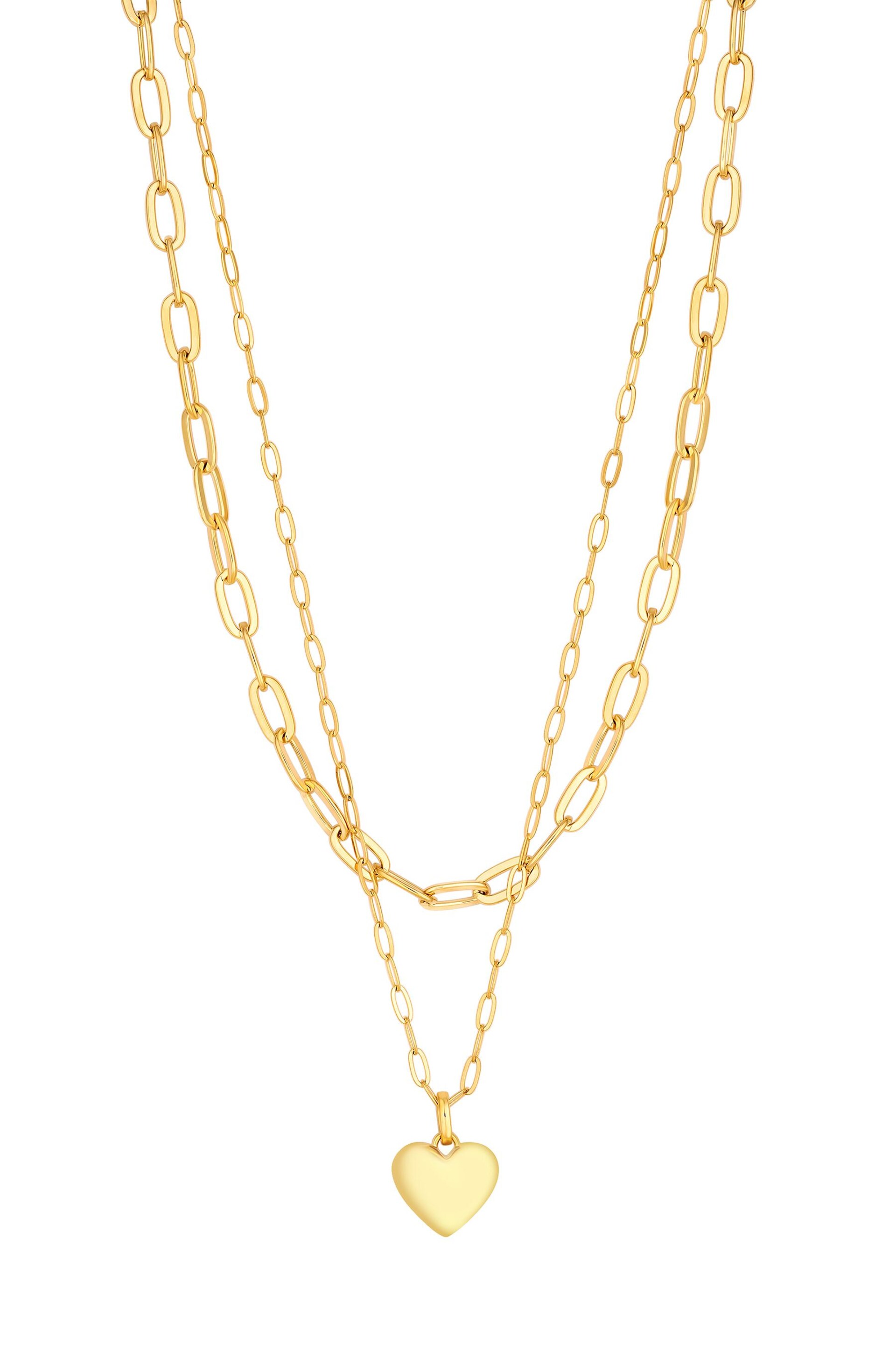 Jon Richard Gold Polished Layered Heart Necklace - Image 4 of 4