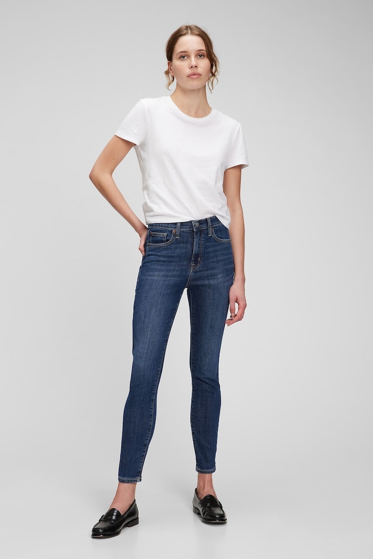 Gap Mid Indigo Blue Stretch High Waisted True Skinny Jeans - Image 1 of 2