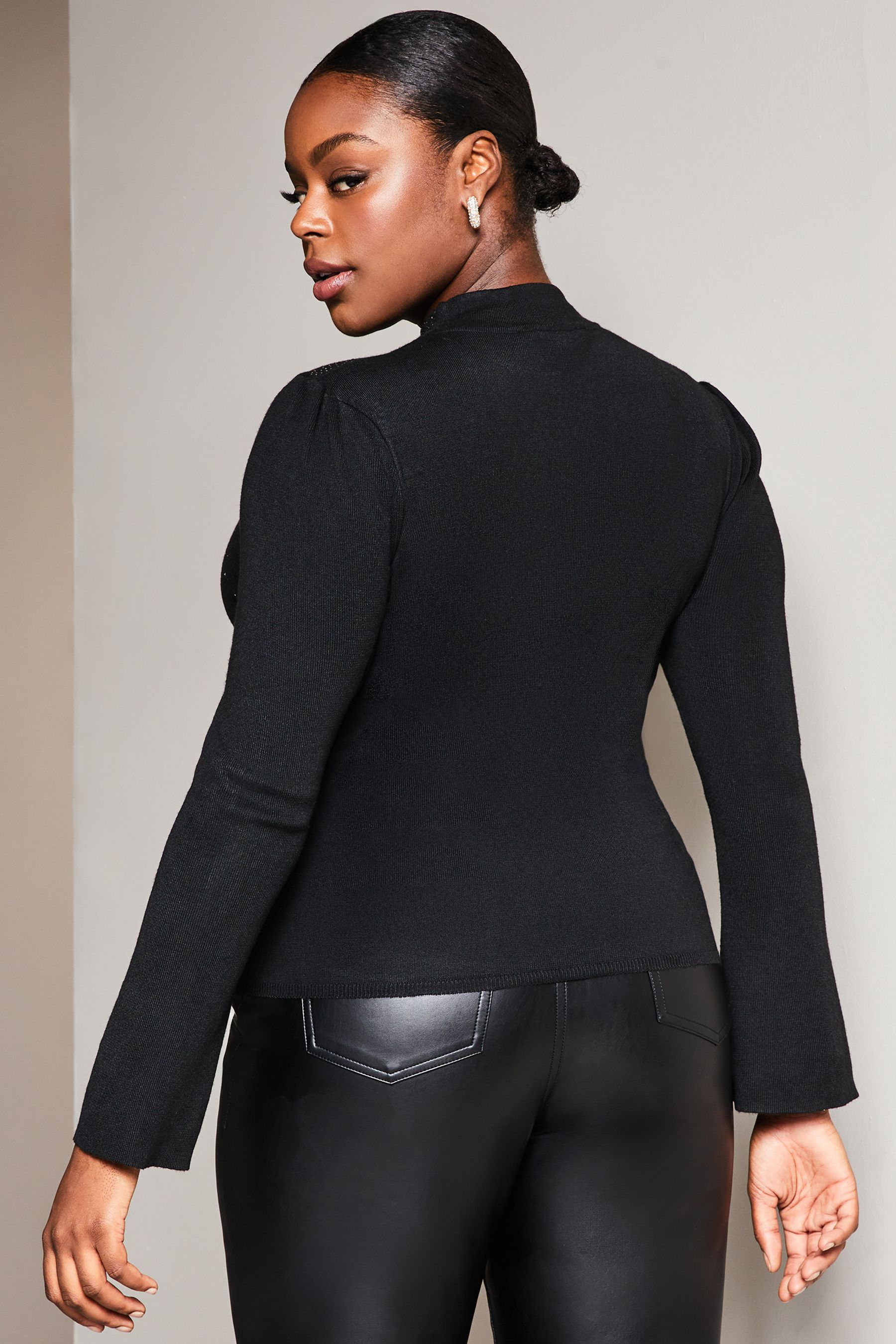 High neck knitted jumper dress sales