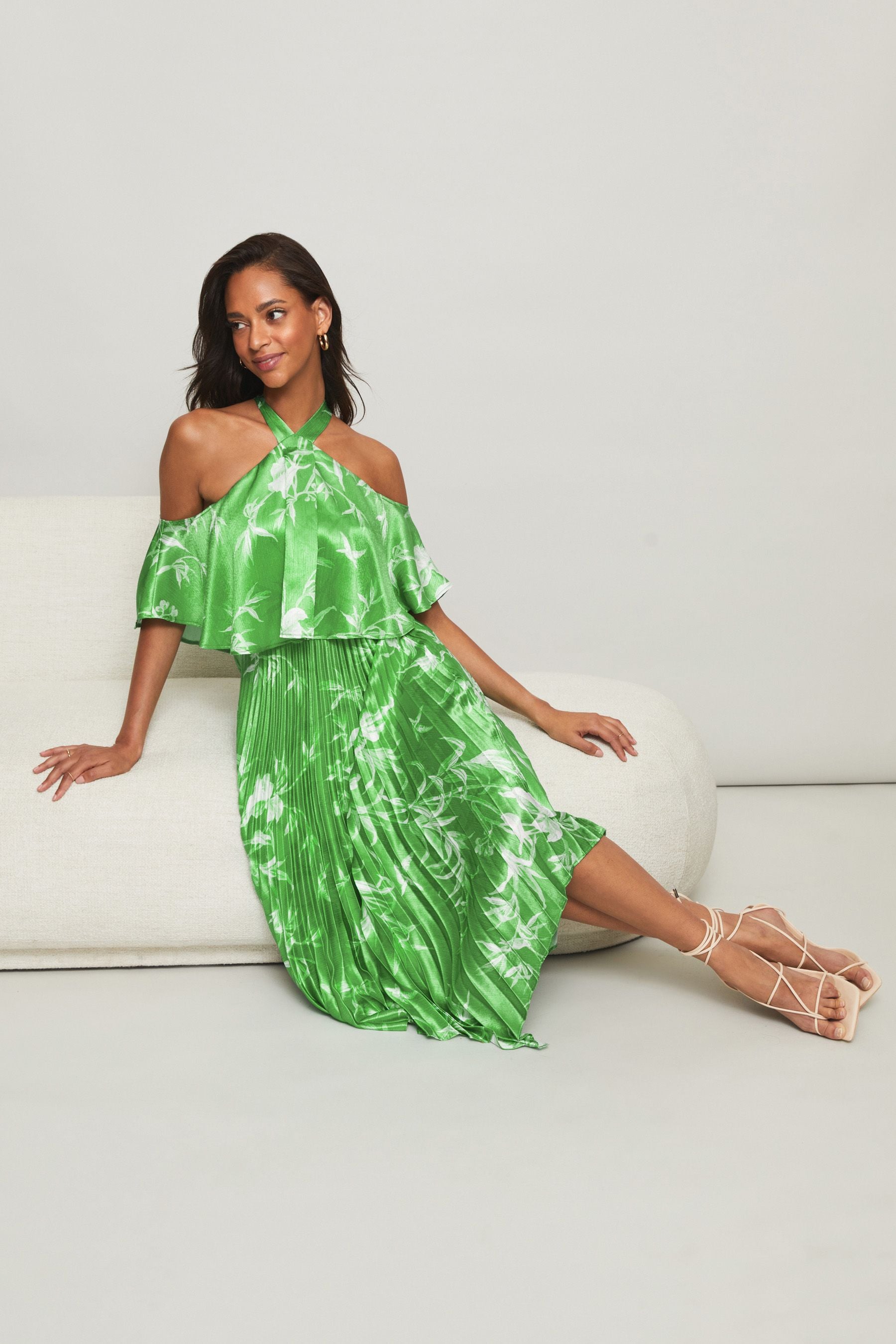 Cold shoulder hanky hem dress store