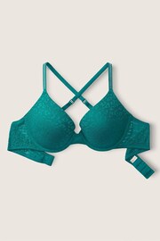 Victoria's Secret PINK Deep Lake Blue Shine Lace Push Up T-Shirt Bra - Image 5 of 6