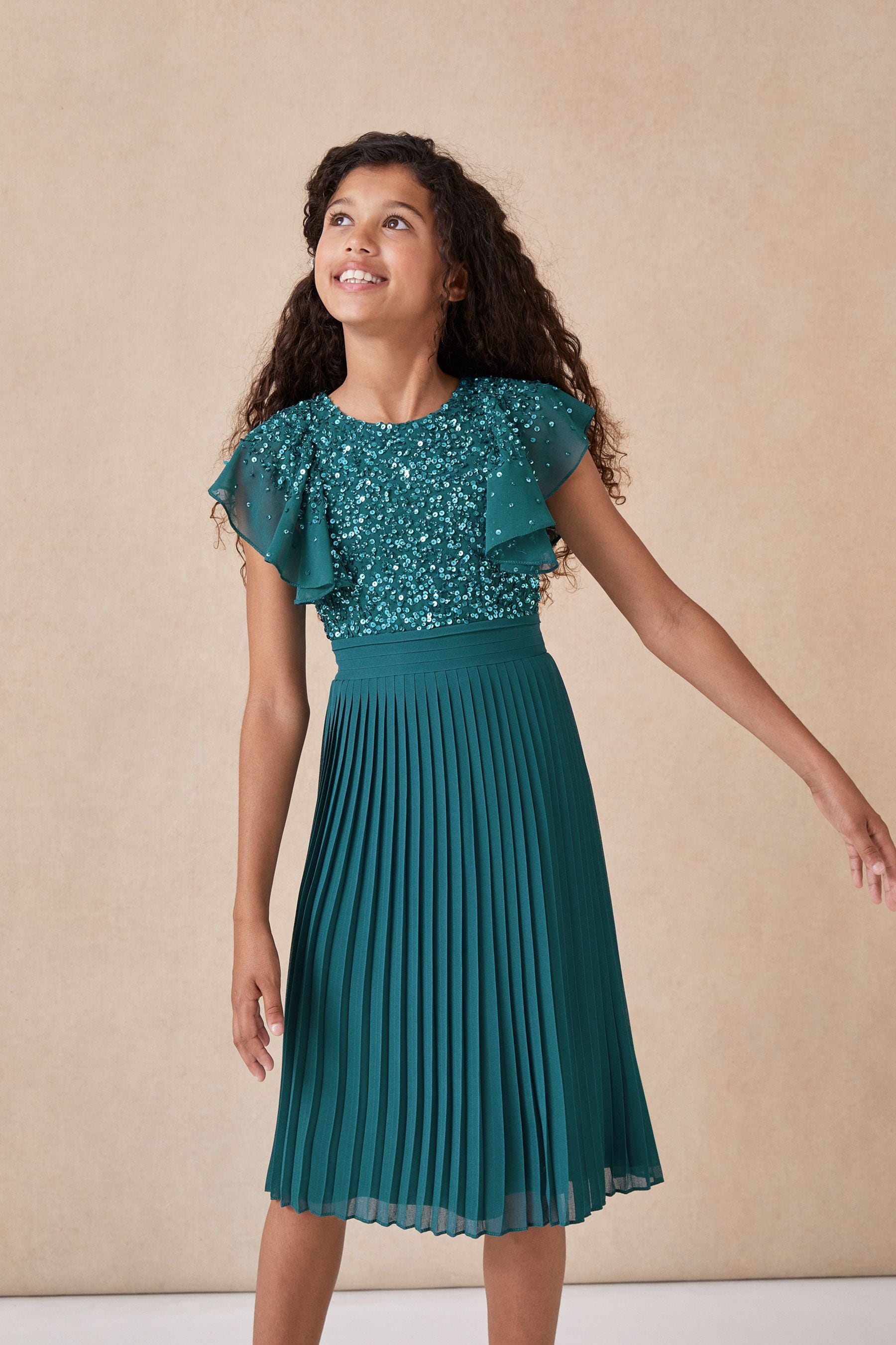 Lipsy girl pleated chiffon dress shop