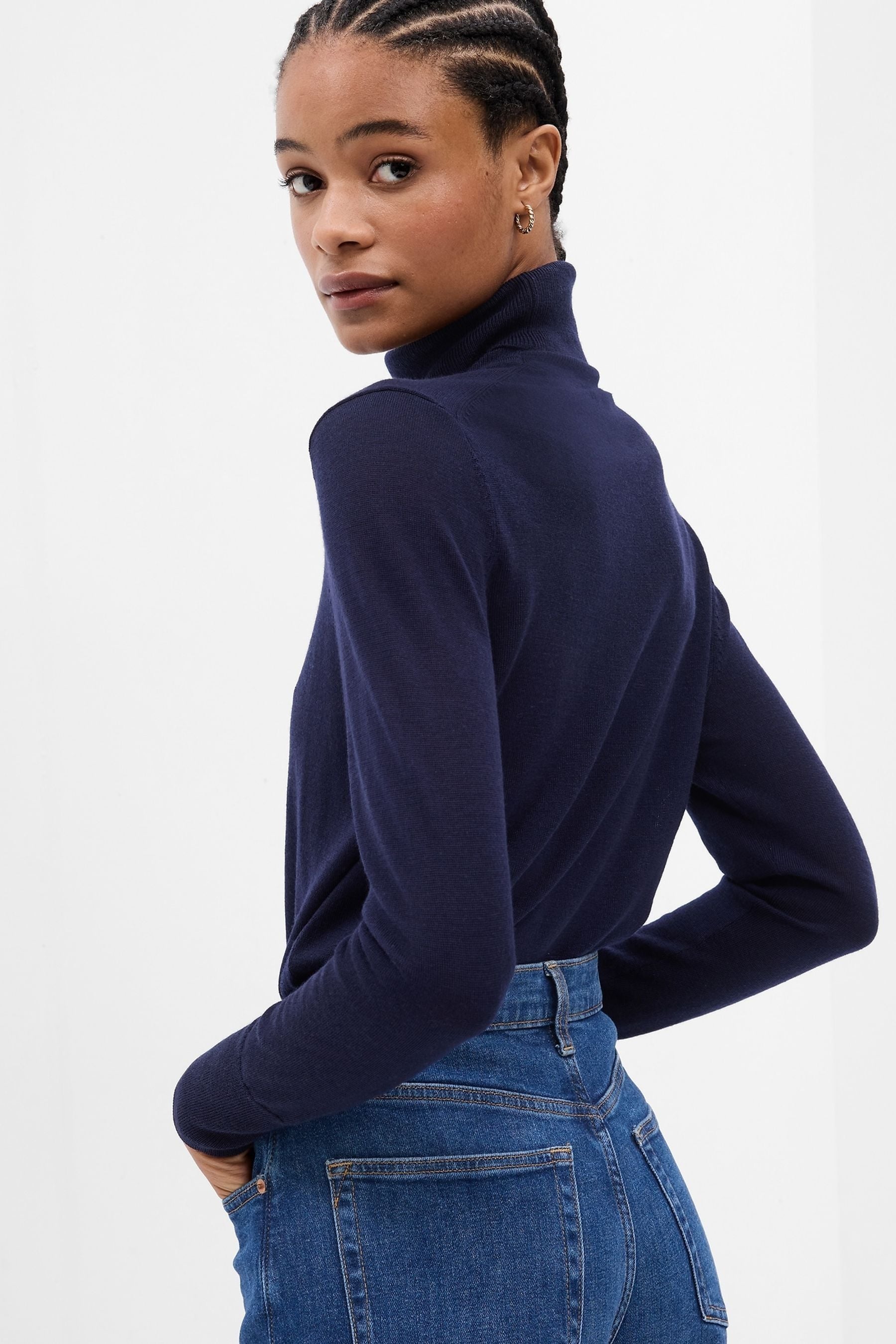 Buy Gap Blue Merino Wool Turtle Neck Jumper from the Next UK online shop