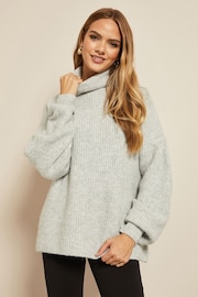 Friends Like These Grey Cosy Roll Neck Rib Jumper - Image 1 of 4