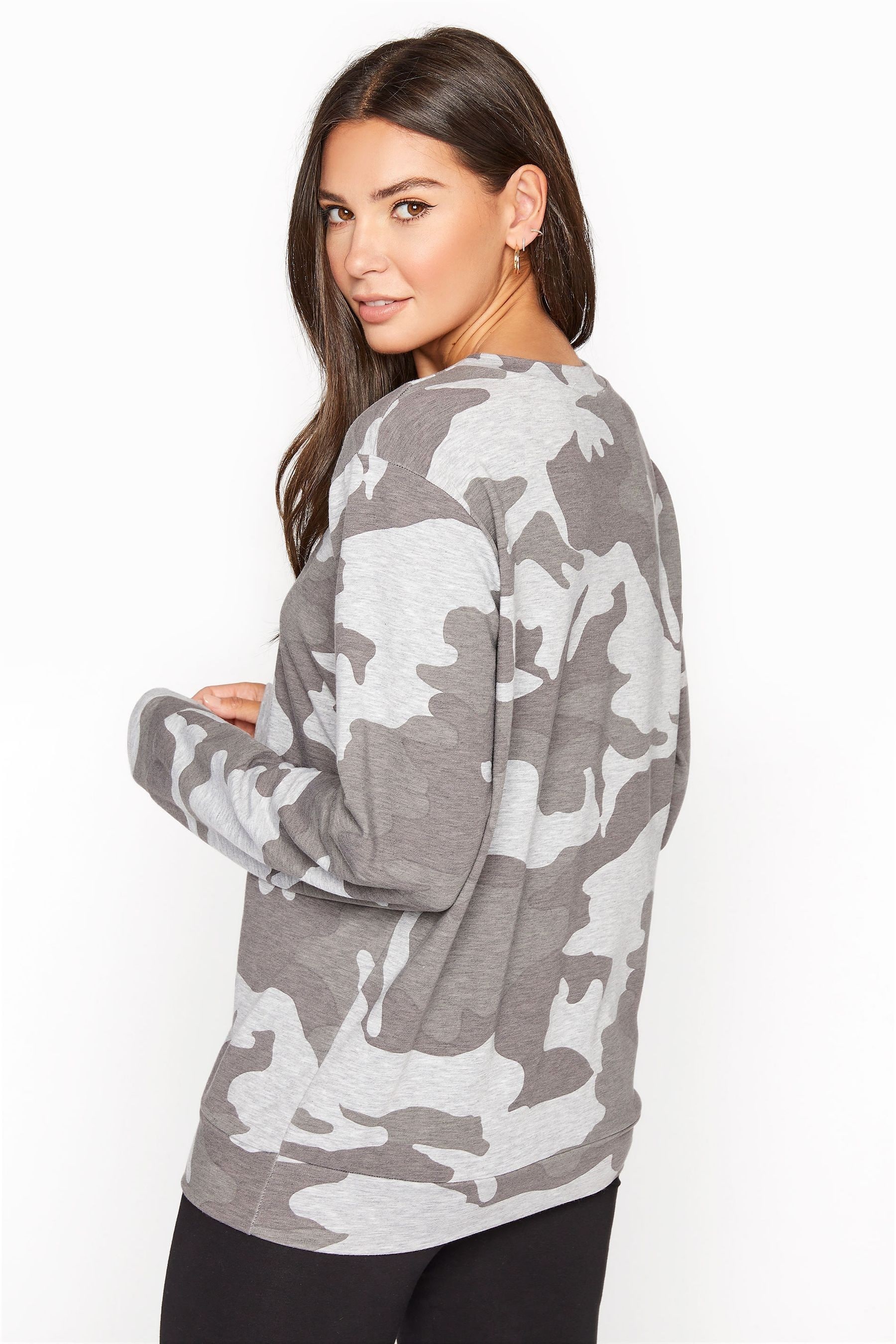 Buy Long Tall Sally Grey Camo Sweatshirt from Next Luxembourg