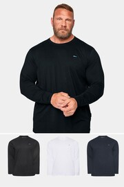 BadRhino Big & Tall Black 3 Pack Long Sleeve T-Shirts - Image 1 of 5