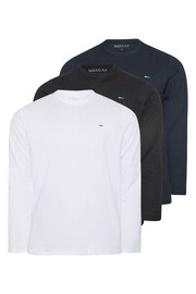 BadRhino Big & Tall Black 3 Pack Long Sleeve T-Shirts - Image 2 of 5